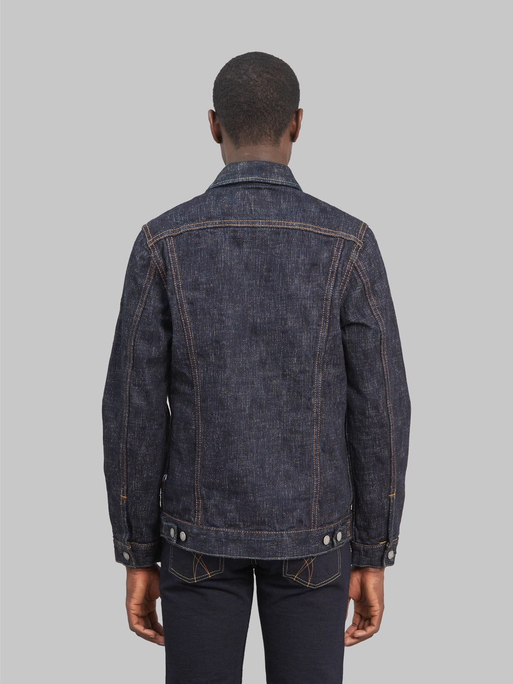 pure blue japan double slub type III selvedge denim jacket  back fit