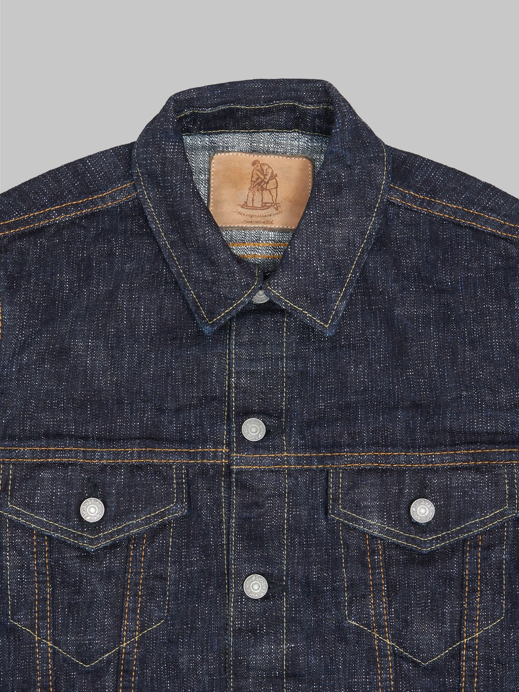 pure blue japan double slub type III selvedge denim jacket details