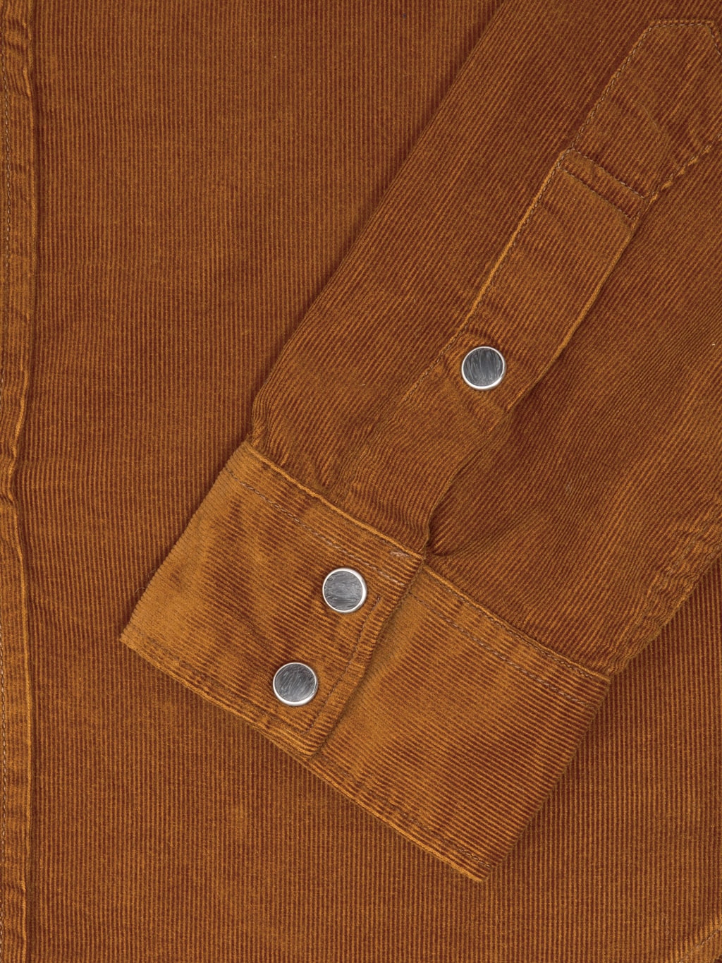 Pure Blue Japan 2230-CA Fine Texture Corduroy Curved Pocket Shirt Camel