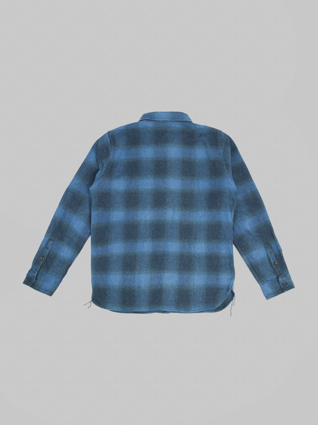 Pure Blue Japan 2235BE Indigo Overdyed Cotton  Shirt Beige back