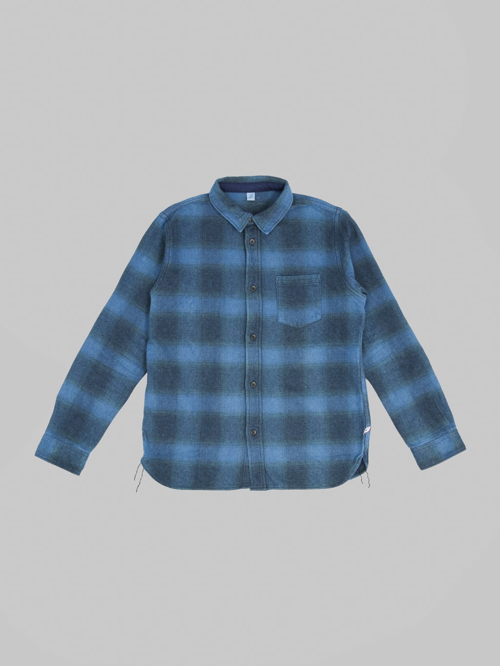 Pure Blue Japan 2235BE Indigo Overdyed Cotton  Shirt Beige front