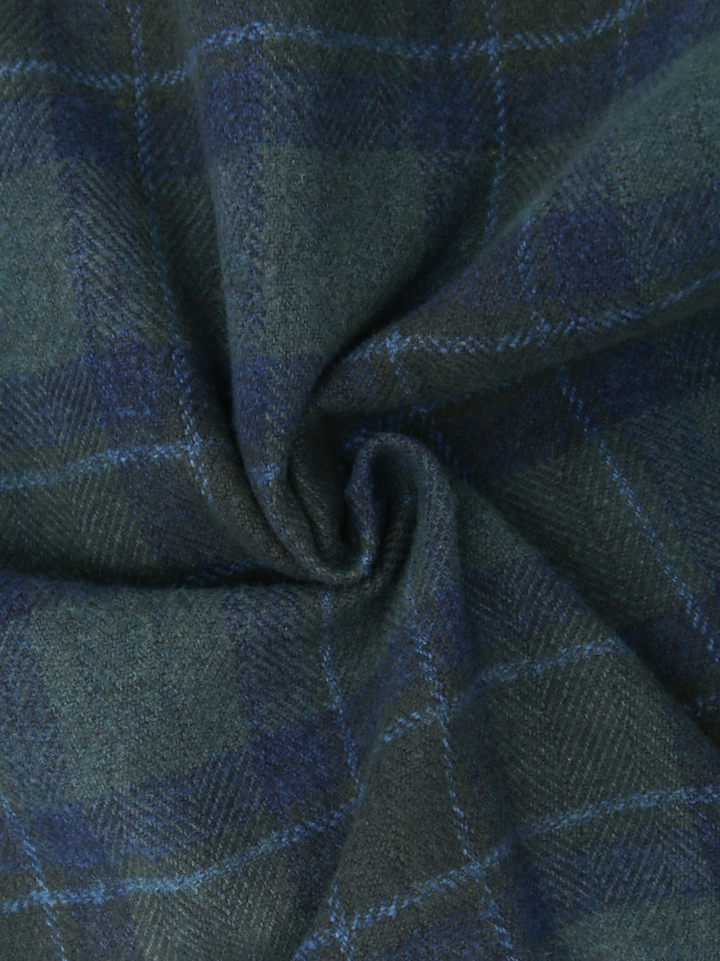 Pure Blue Japan 2235 Indigo Overdyed Cotton Tweed Check Shirt Brown texture