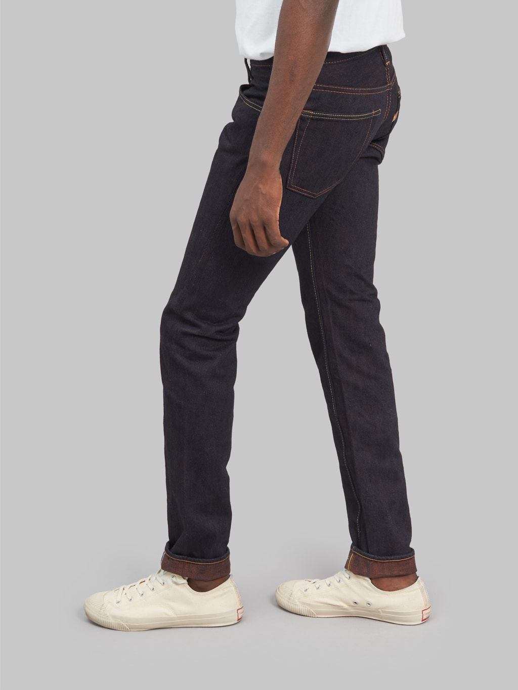 pbj indigo x persimmon extra slub 15oz slim tapered jeans style