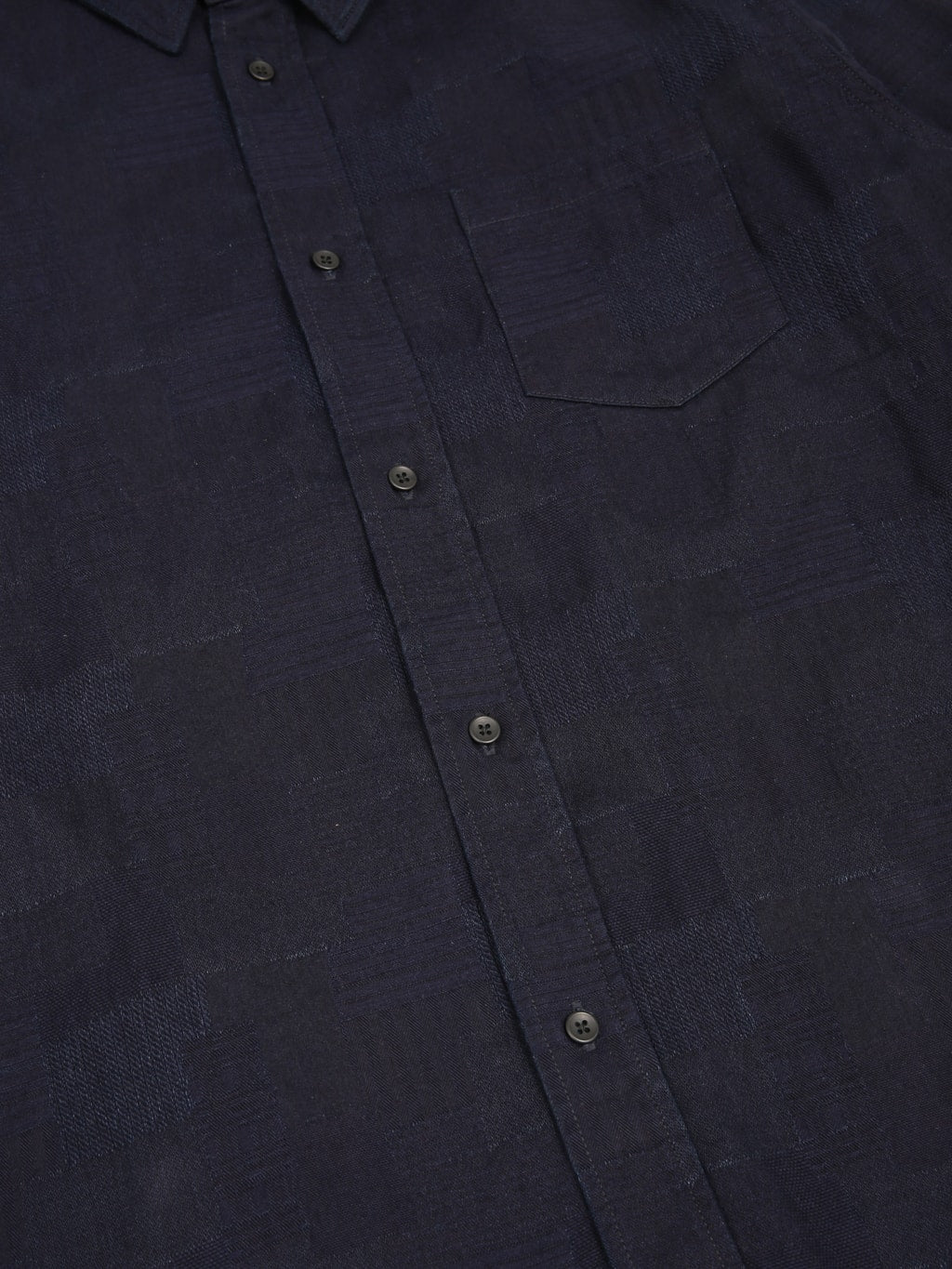Pure Blue Japan 2239ID Jacquard Boro Patchwork Double Indigo Shirt soft