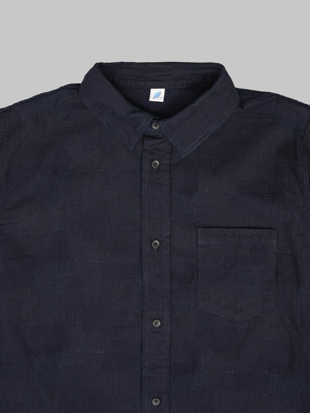 Pure Blue Japan 2239ID Jacquard Boro Patchwork Double Indigo Shirt japanese made