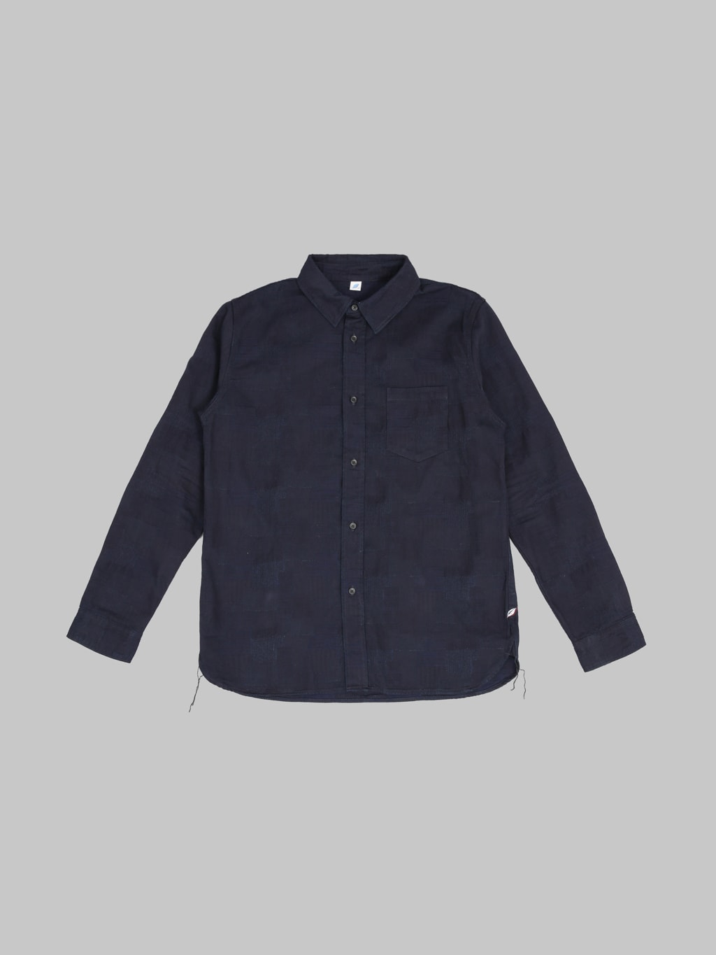 Pure Blue Japan 2239ID Jacquard Boro Patchwork Double Indigo Shirt front