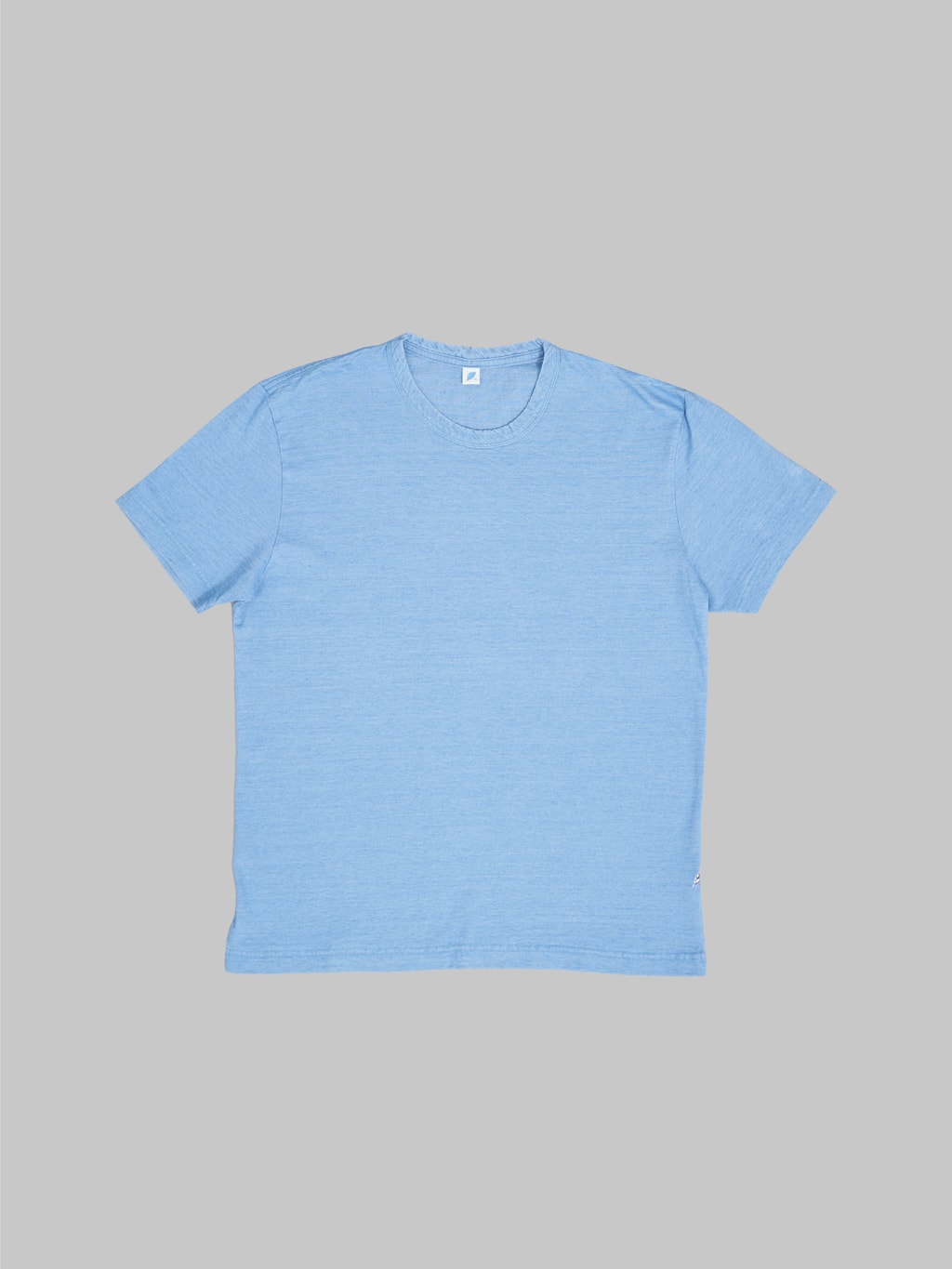 pure blue japan pale indigo dyed crewneck tshirt front