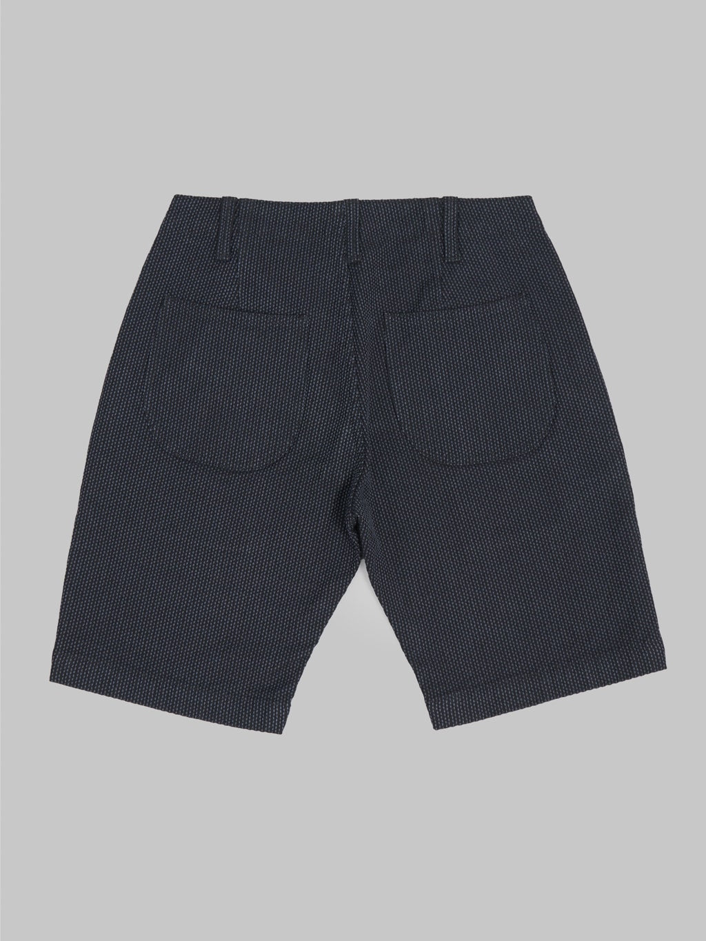 pure blue japan sashiko short pants grey black back