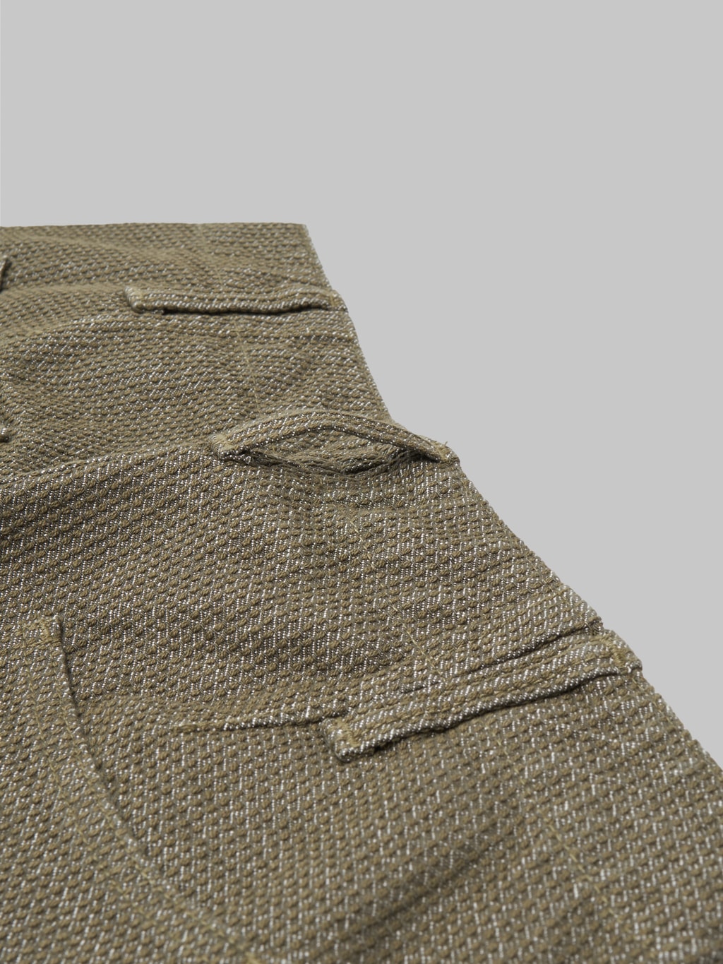 pure blue japan sashiko short pants olive  belt loop