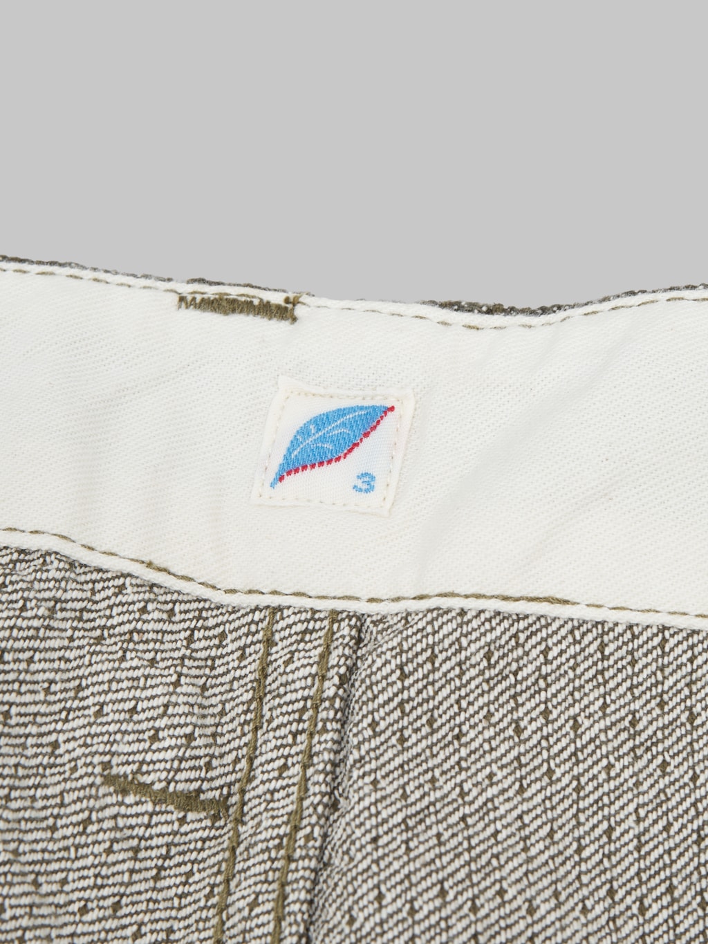 pure blue japan sashiko short pants olive  interior label