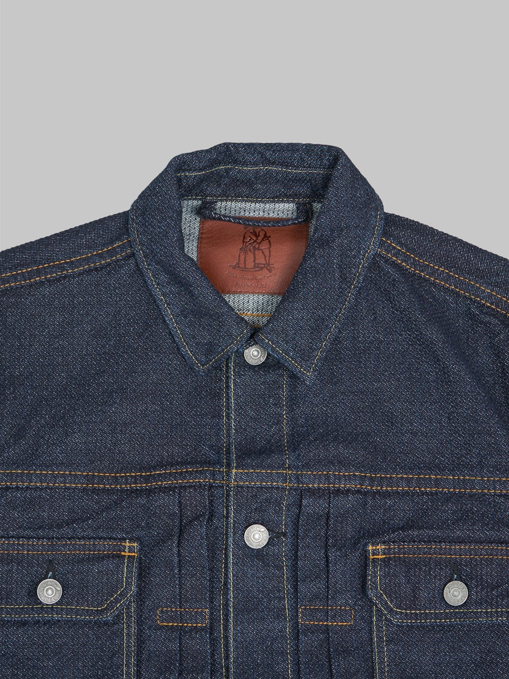 pure blue japan sashiko type 2 jacket double indigo collar