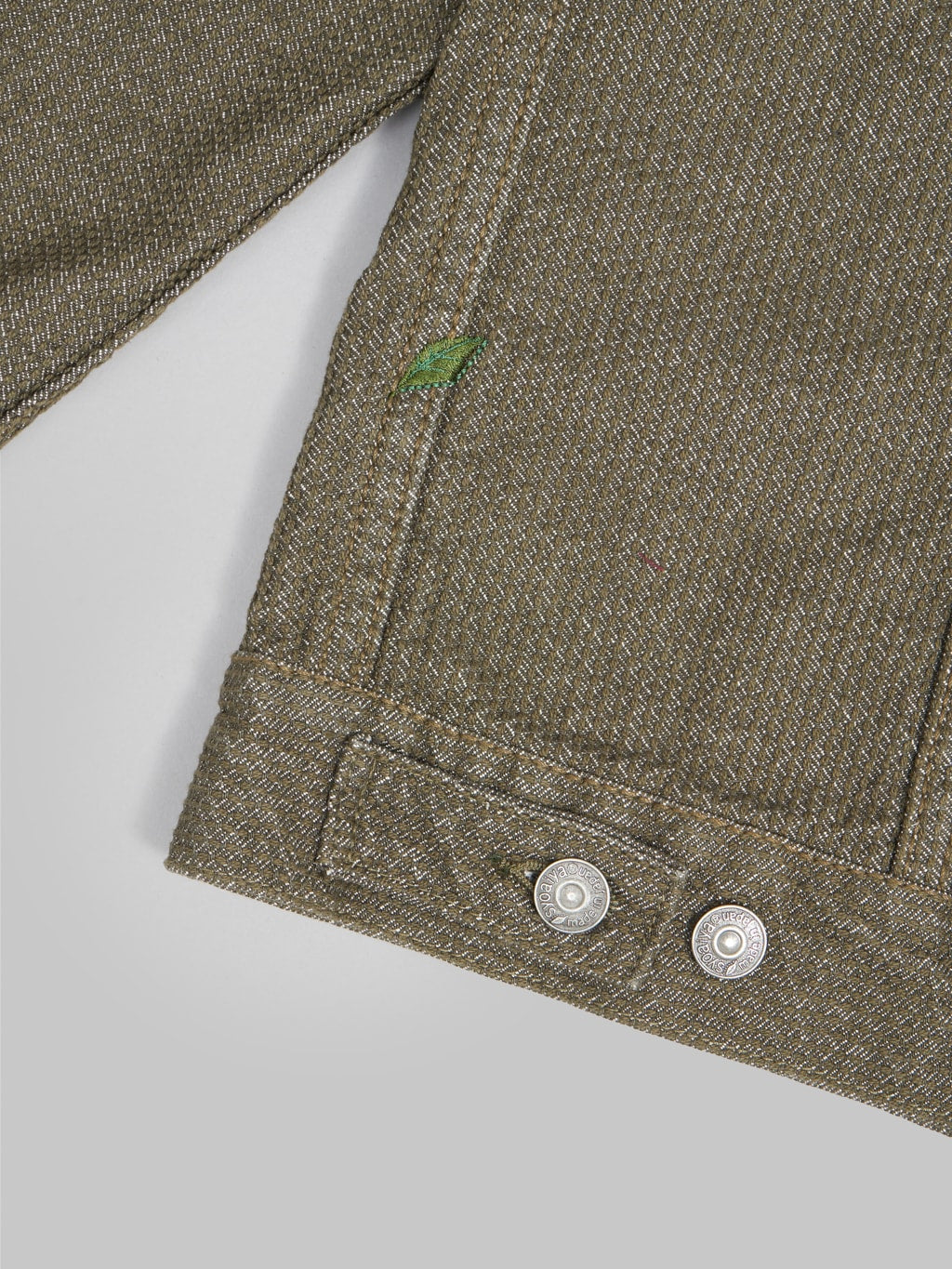 pure blue japan sashiko type 2 jacket olive embroided logo