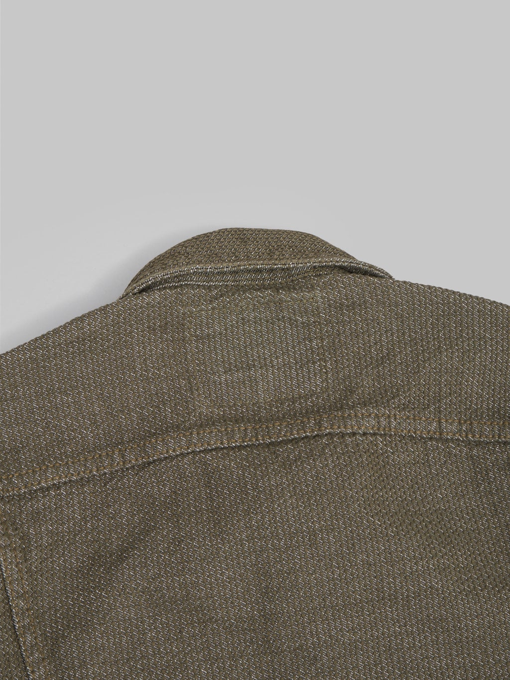 pure blue japan sashiko type 2 jacket olive back collar