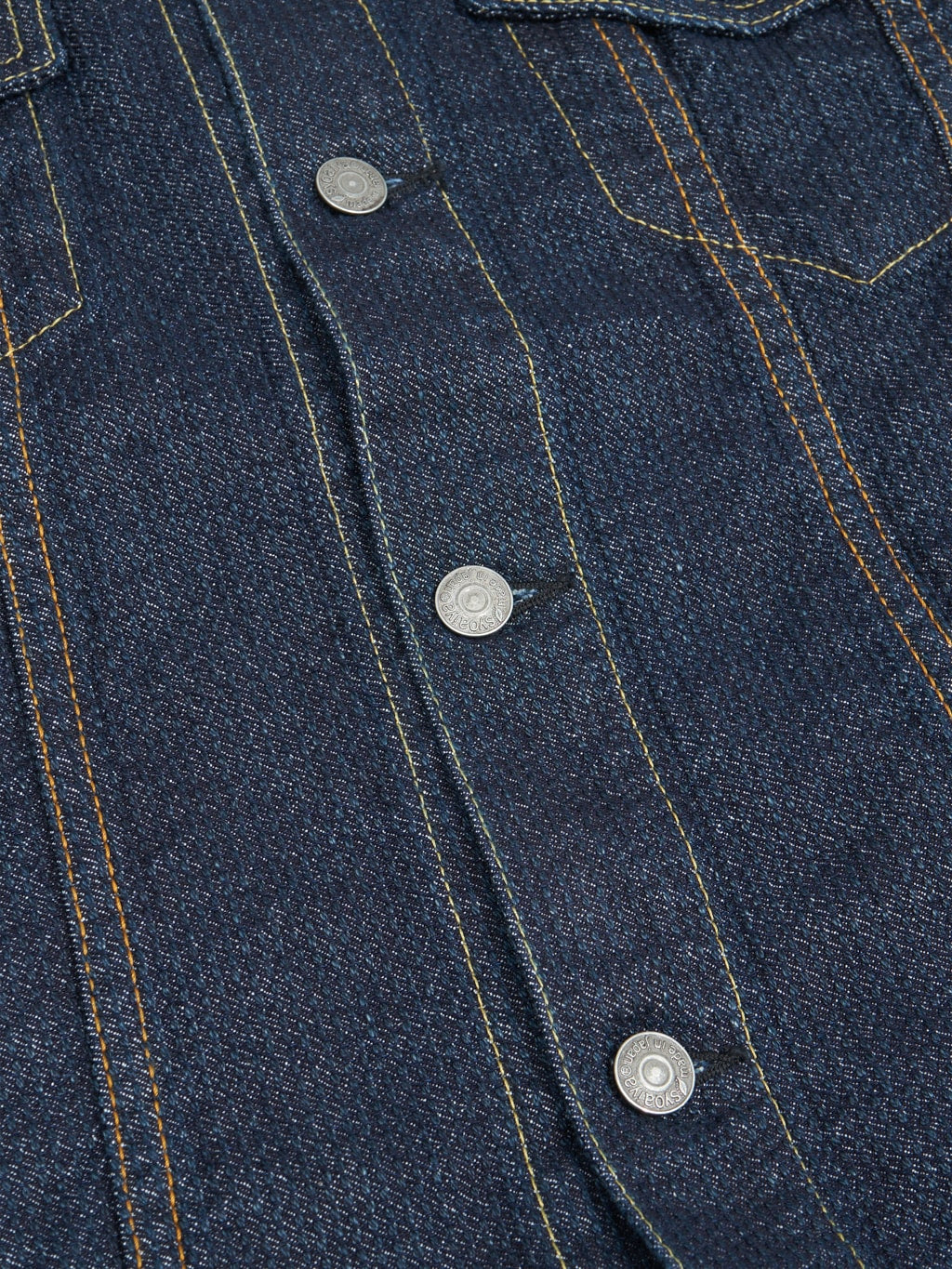 pure blue japan sashiko type 3 jacket double indigo  buttons