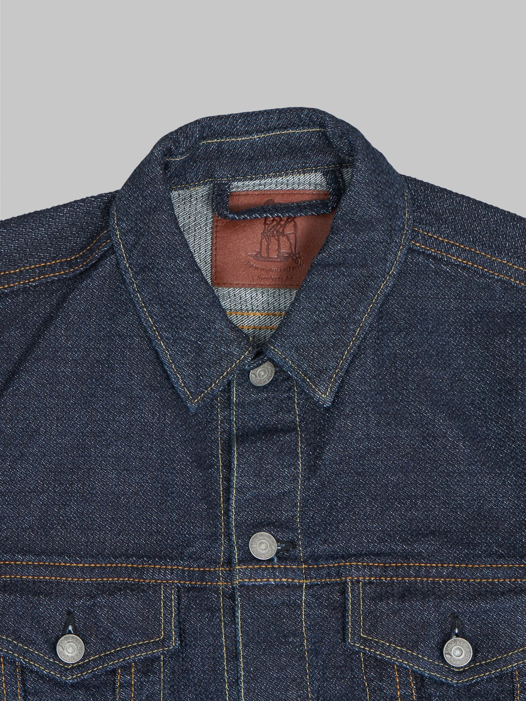 pure blue japan sashiko type 3 jacket double indigo collar