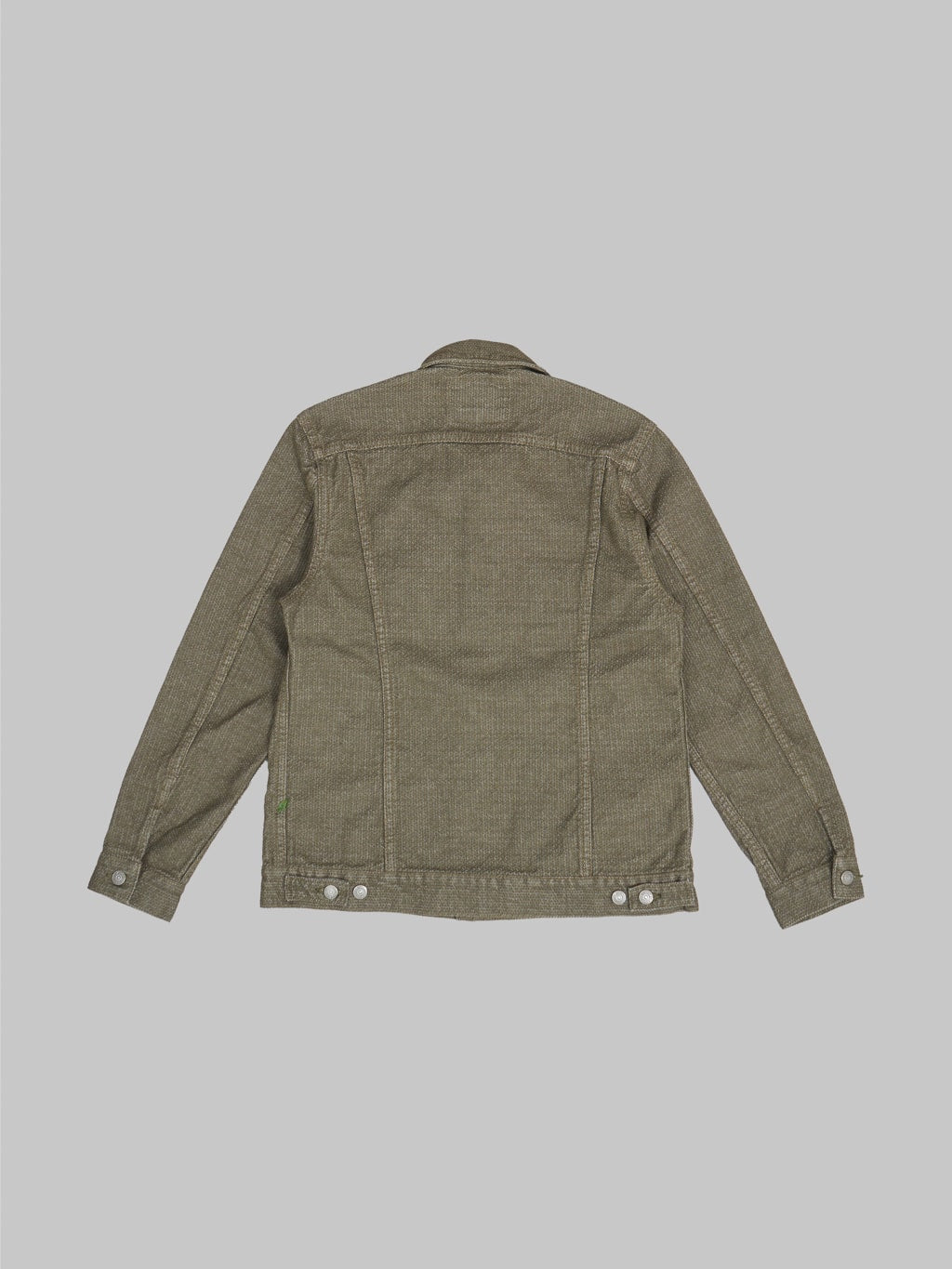 pure blue japan sashiko type 3 jacket olive back