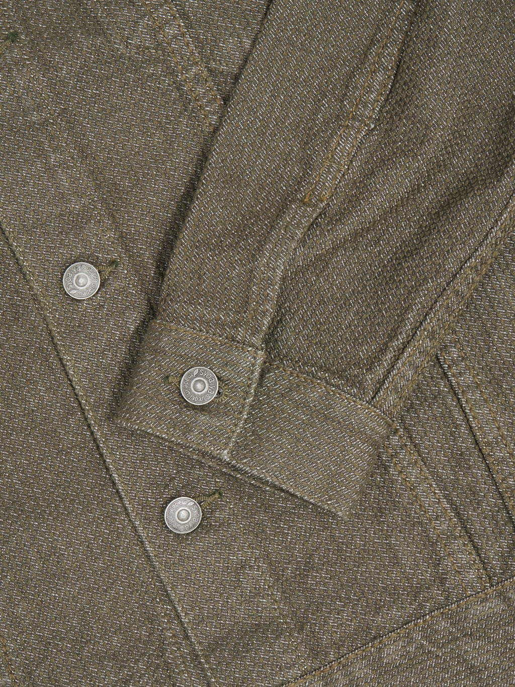 pure blue japan sashiko type 3 jacket olive cuff