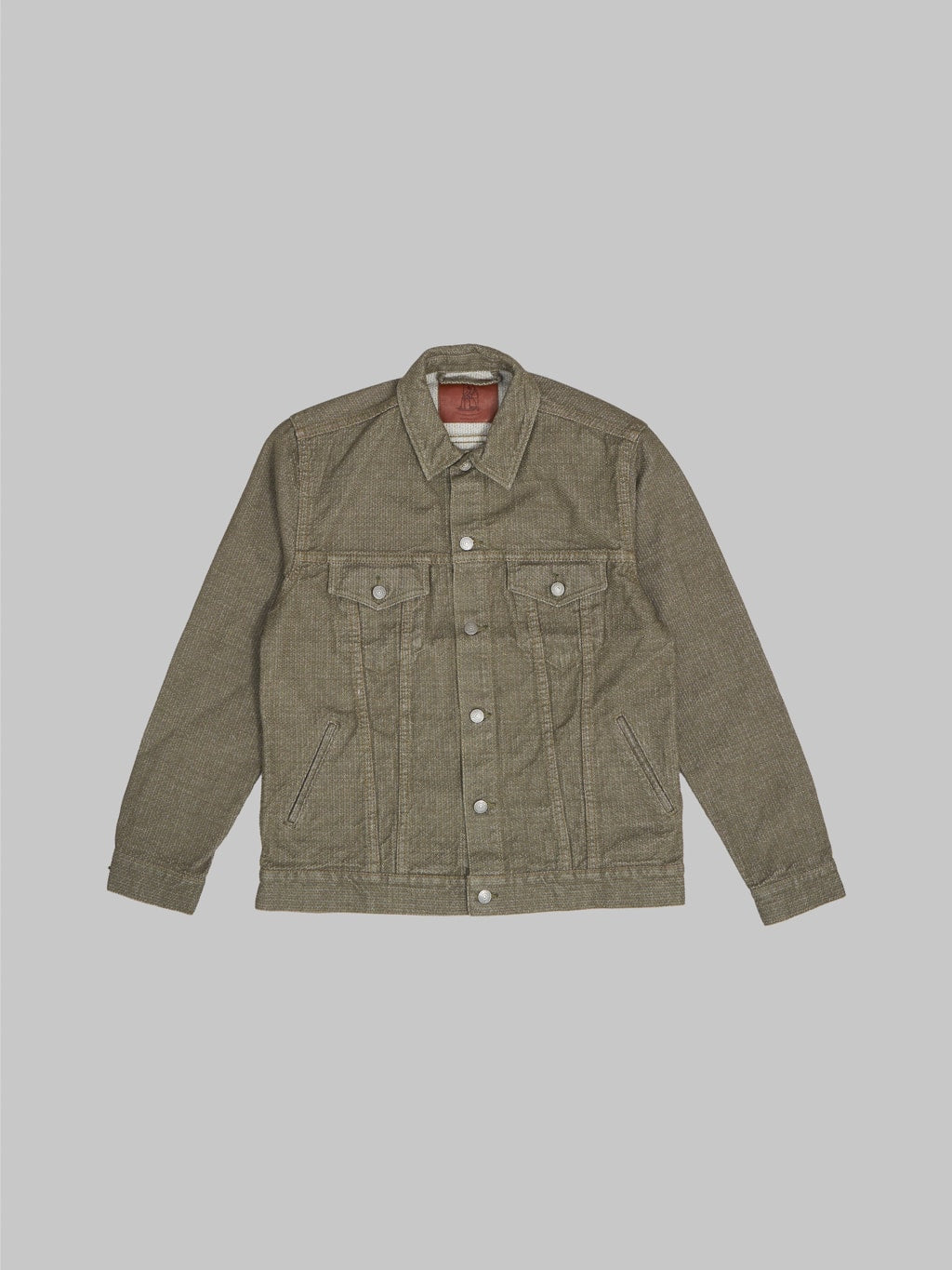 pure blue japan sashiko type 3 jacket olive front