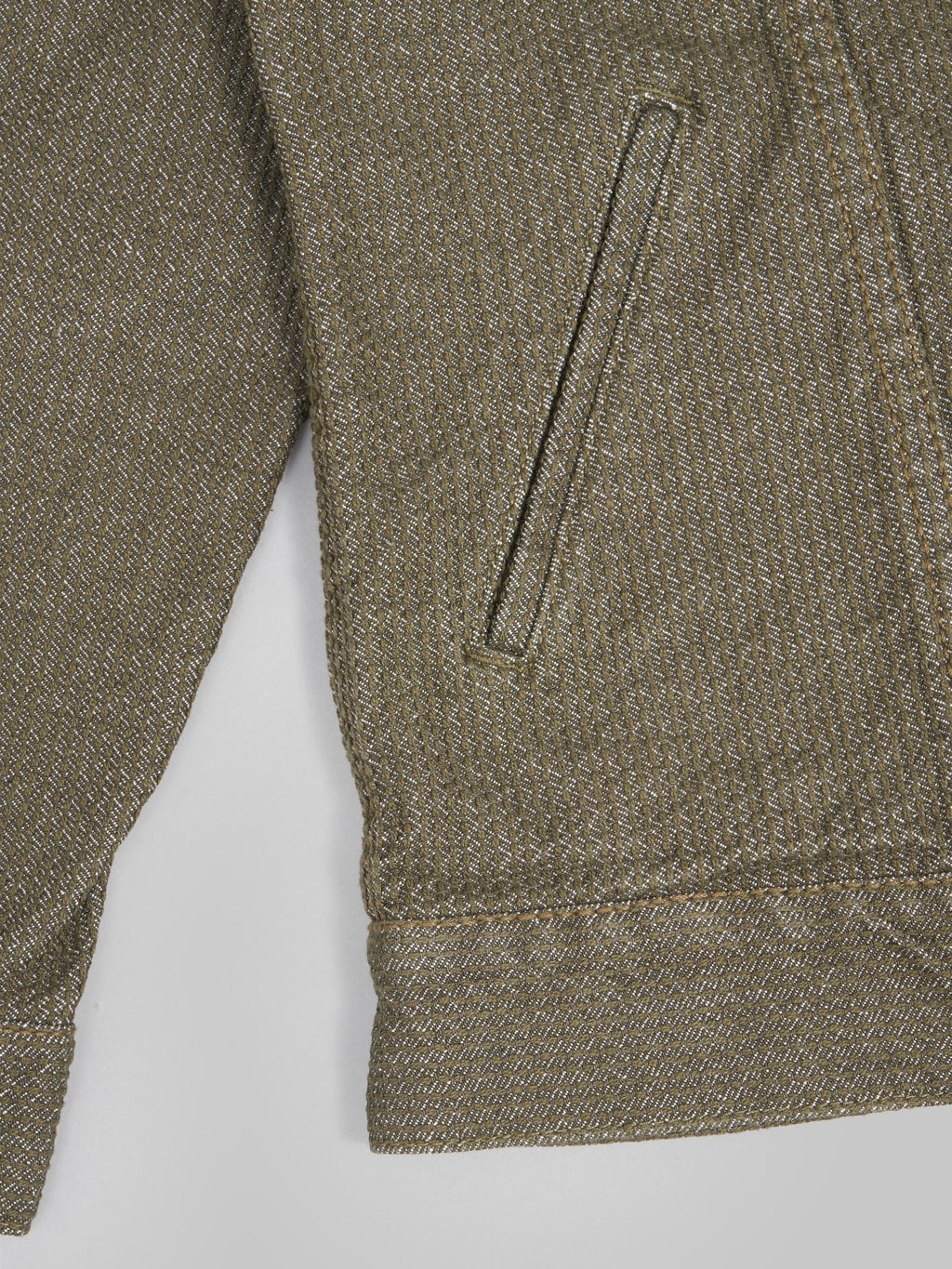 pure blue japan sashiko type 3 jacket olive side pocket