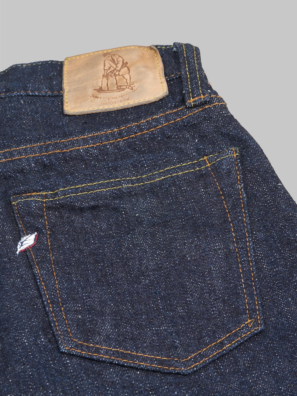 pure blue japan slb 013 slub denim slim tapered jeans logo