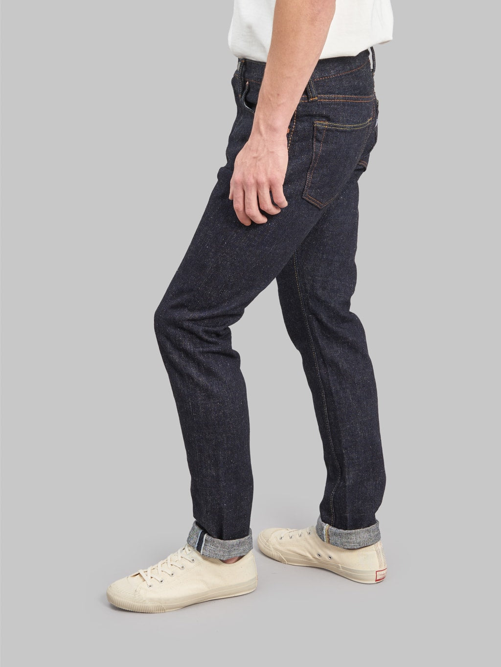 pure blue japan slb 019 slub denim relaxed tapered selvedge jeans fitting