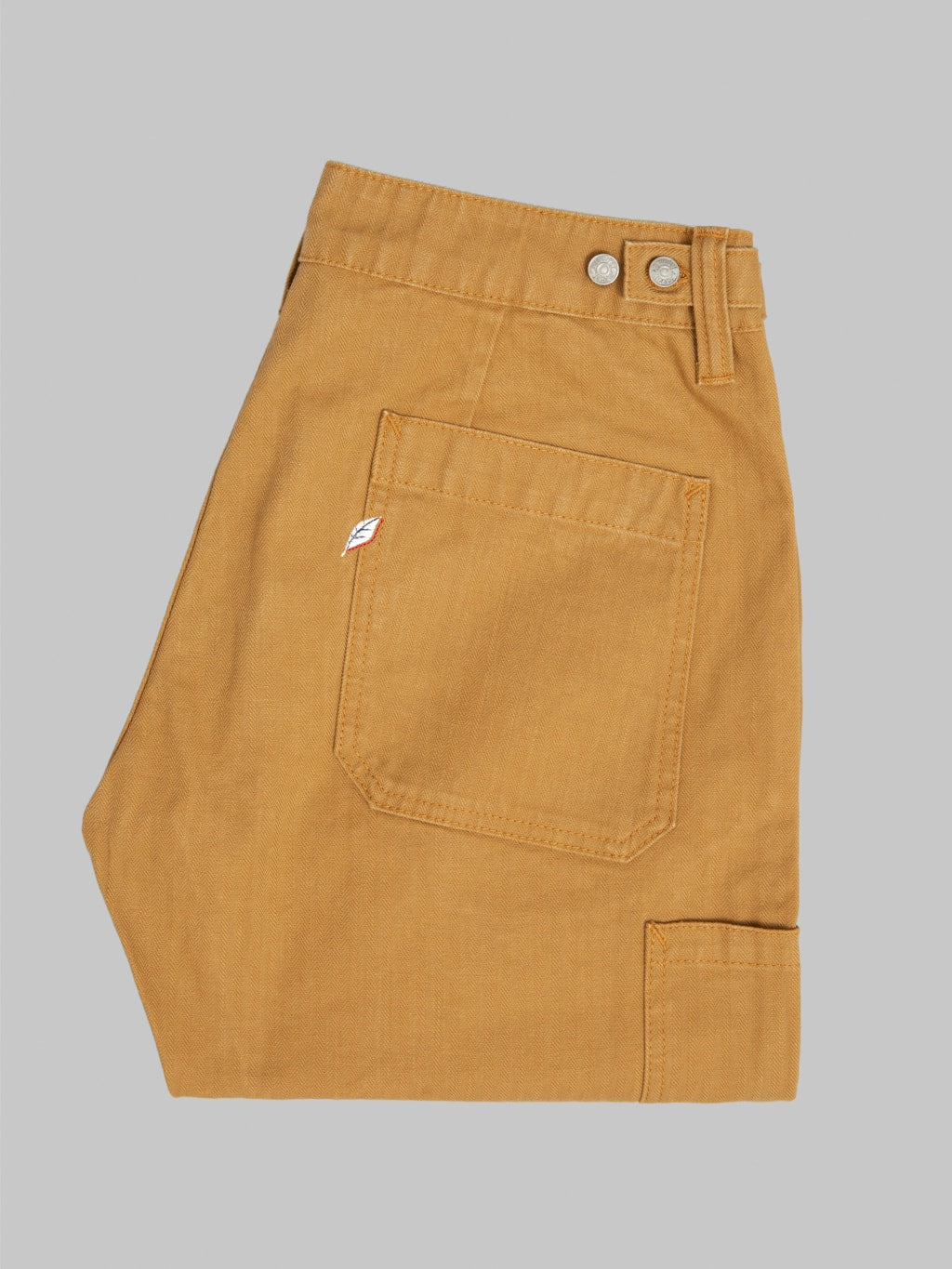 Pure Blue Japan SP-1179-CA Sulfur Dyed Herringbone Work Shorts Camel