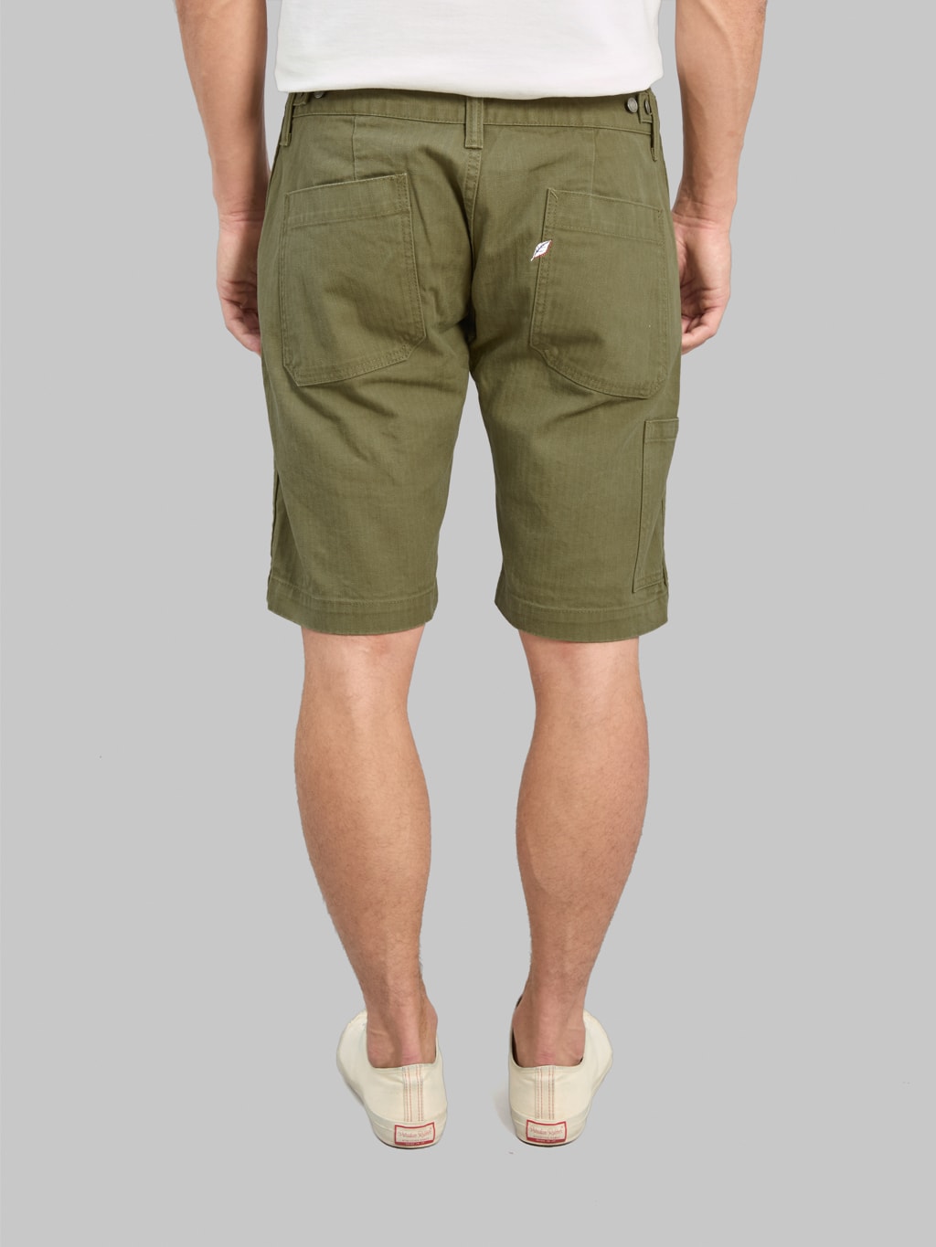 Pure Blue Japan SP-1179-OLV Sulfur Dyed Herringbone Work Shorts Olive