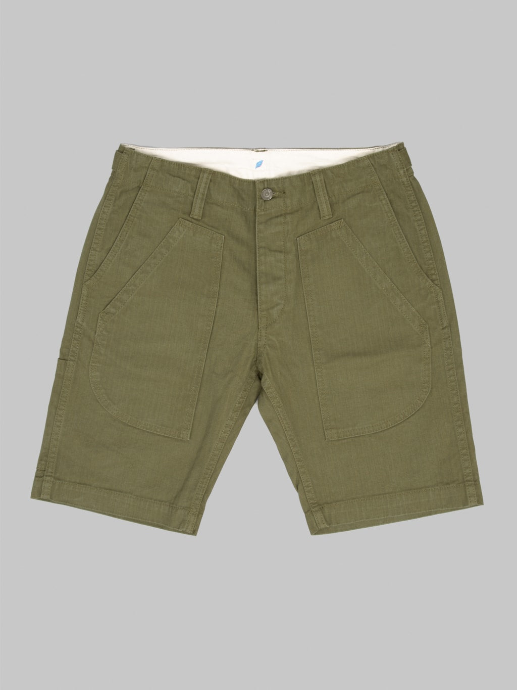 Pure Blue Japan SP-1179-OLV Sulfur Dyed Herringbone Work Shorts Olive