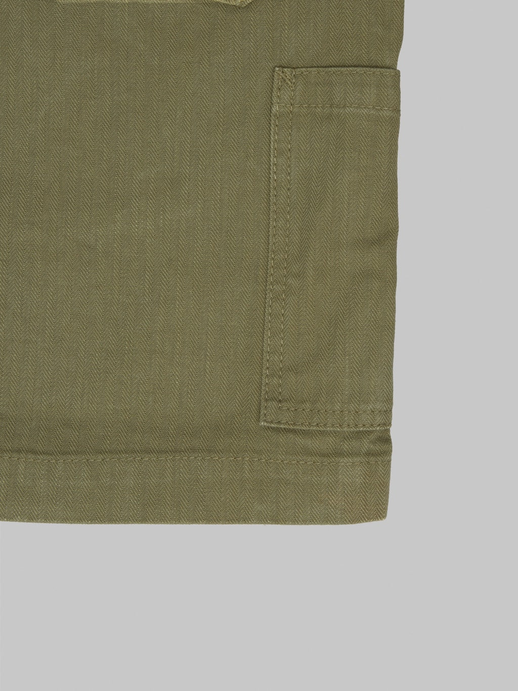 Pure Blue Japan SP-1179-OLV Sulfur Dyed Herringbone Work Shorts Olive