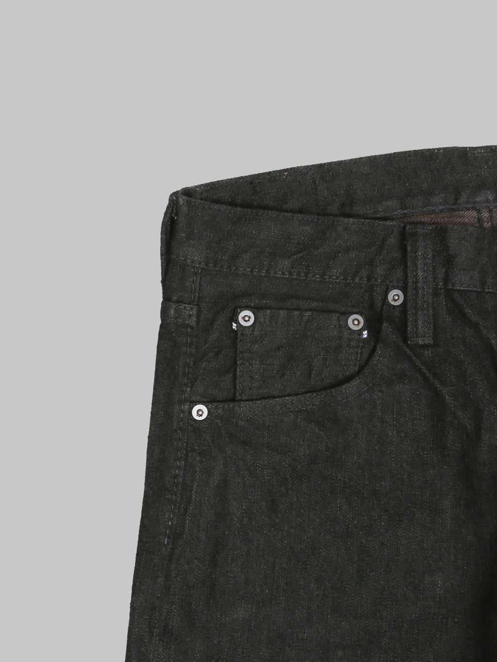 Pure Blue Japan TCD-005-BR 14.5oz "Teacore Black x Brown" Slim Straight Jeans