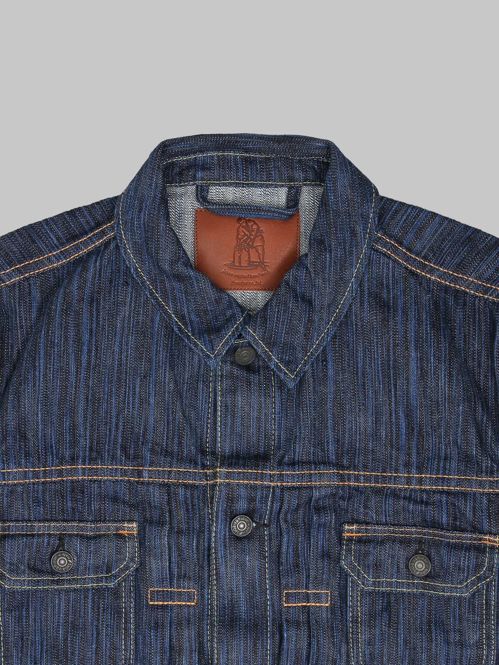 Pure Blue Japan 6225D Waterfall Type 2 Jacket Dark Indigo collar
