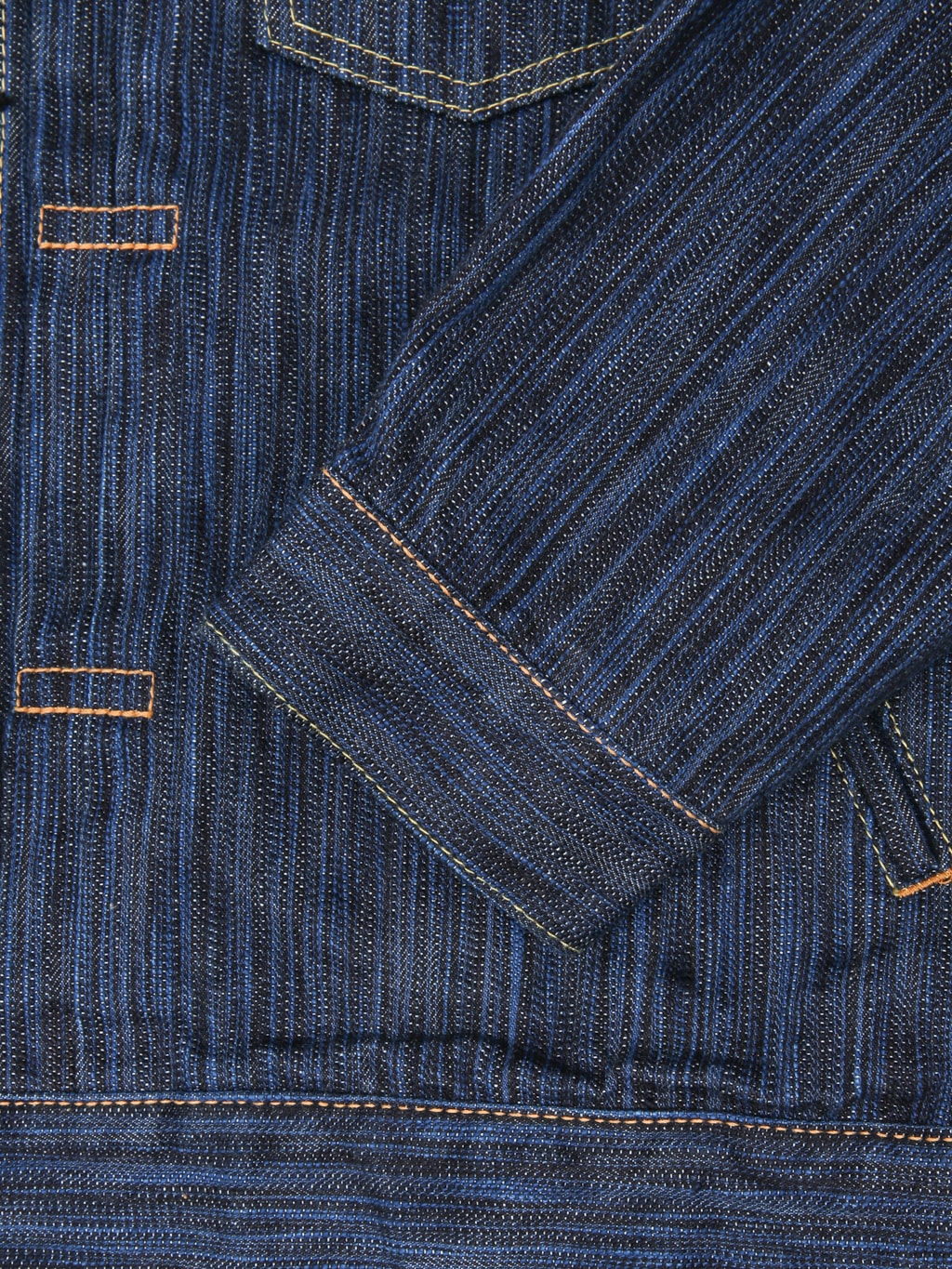 Pure Blue Japan 6225D Waterfall Type 2 Jacket Dark Indigo cuff
