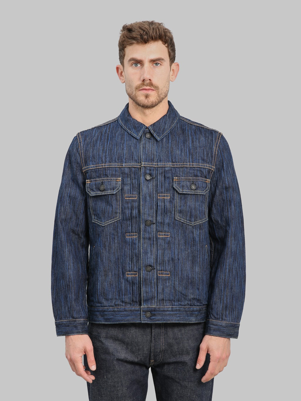 Pure Blue Japan 6225-D  14.5oz "Waterfall Denim" Type II Jacket Dark Indigo