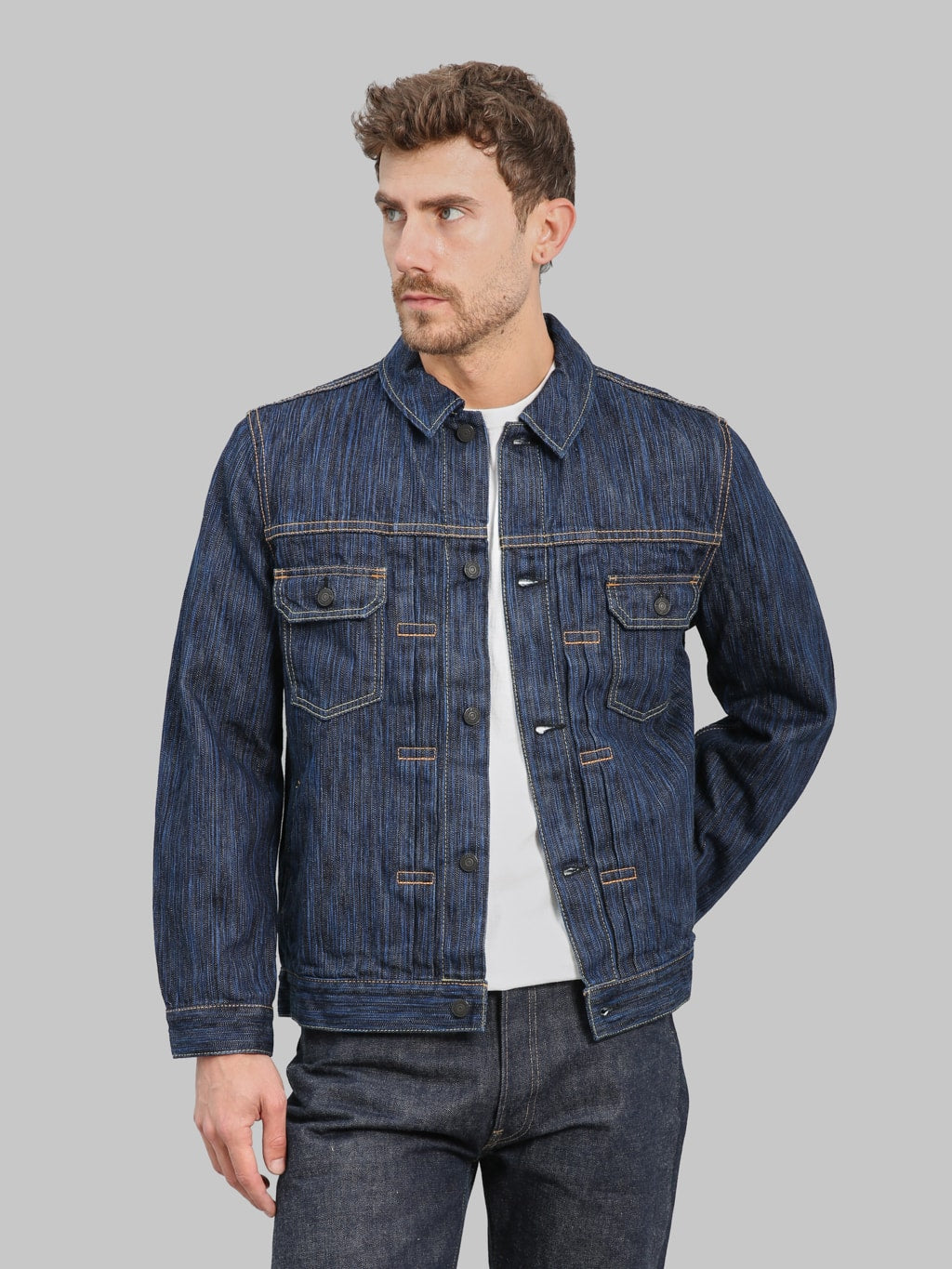 Pure Blue Japan Waterfall 14.5oz Type II Denim Jacket Dark | Japan