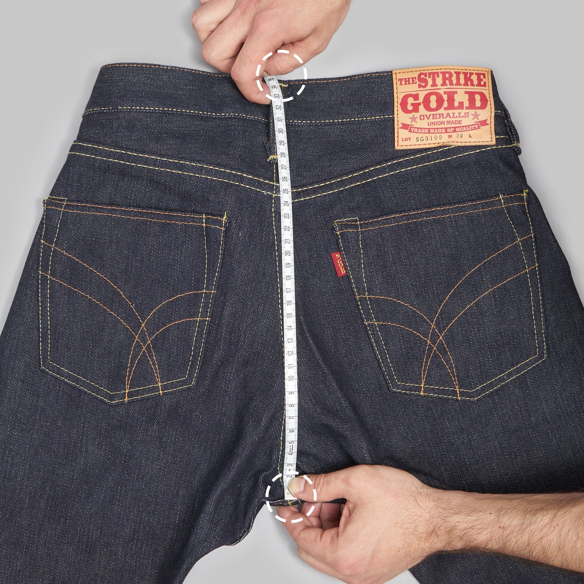 Redcast Heritage how we measure jeans back rise