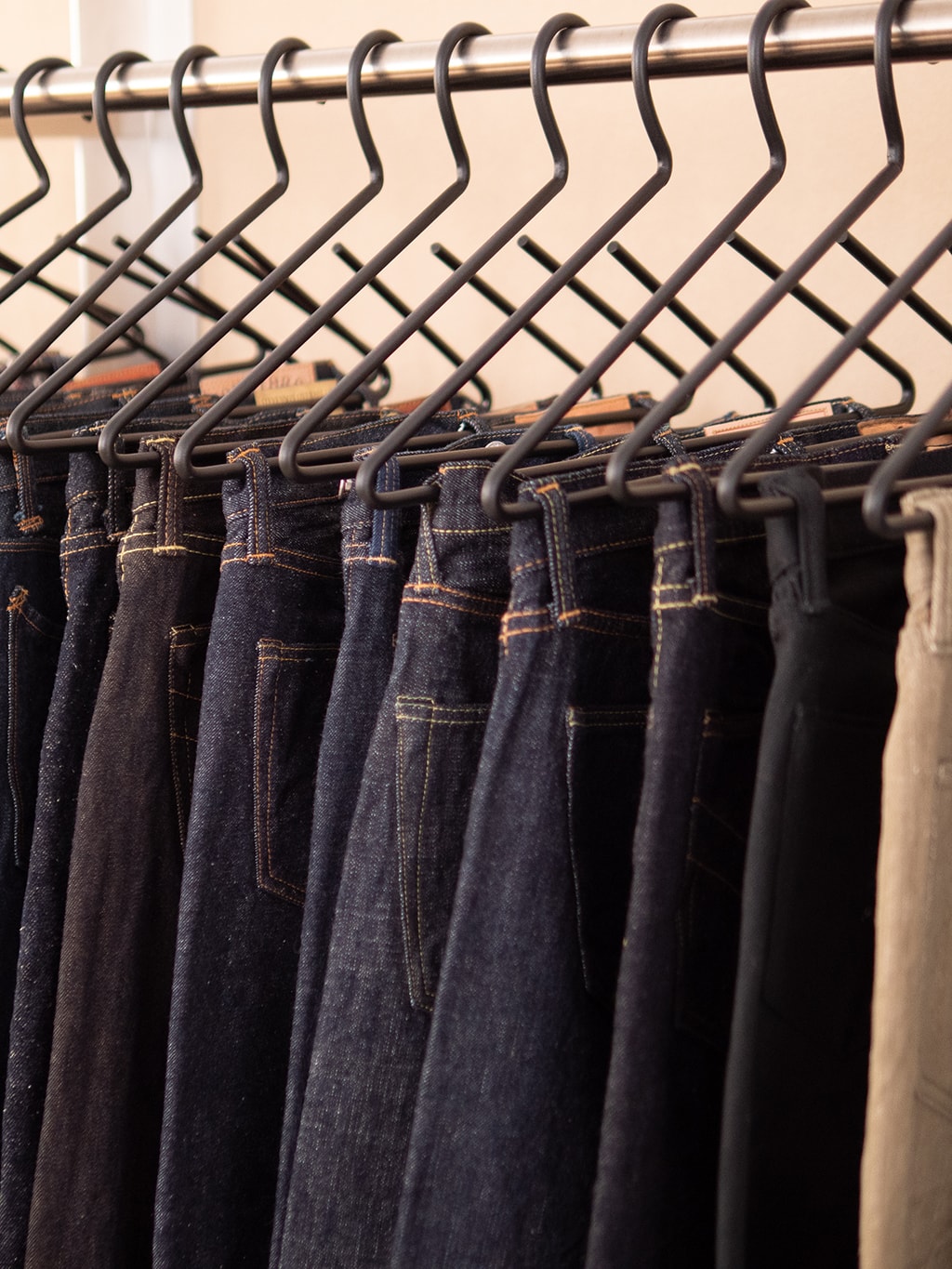 redcast heritage iron jeans hanger showroom