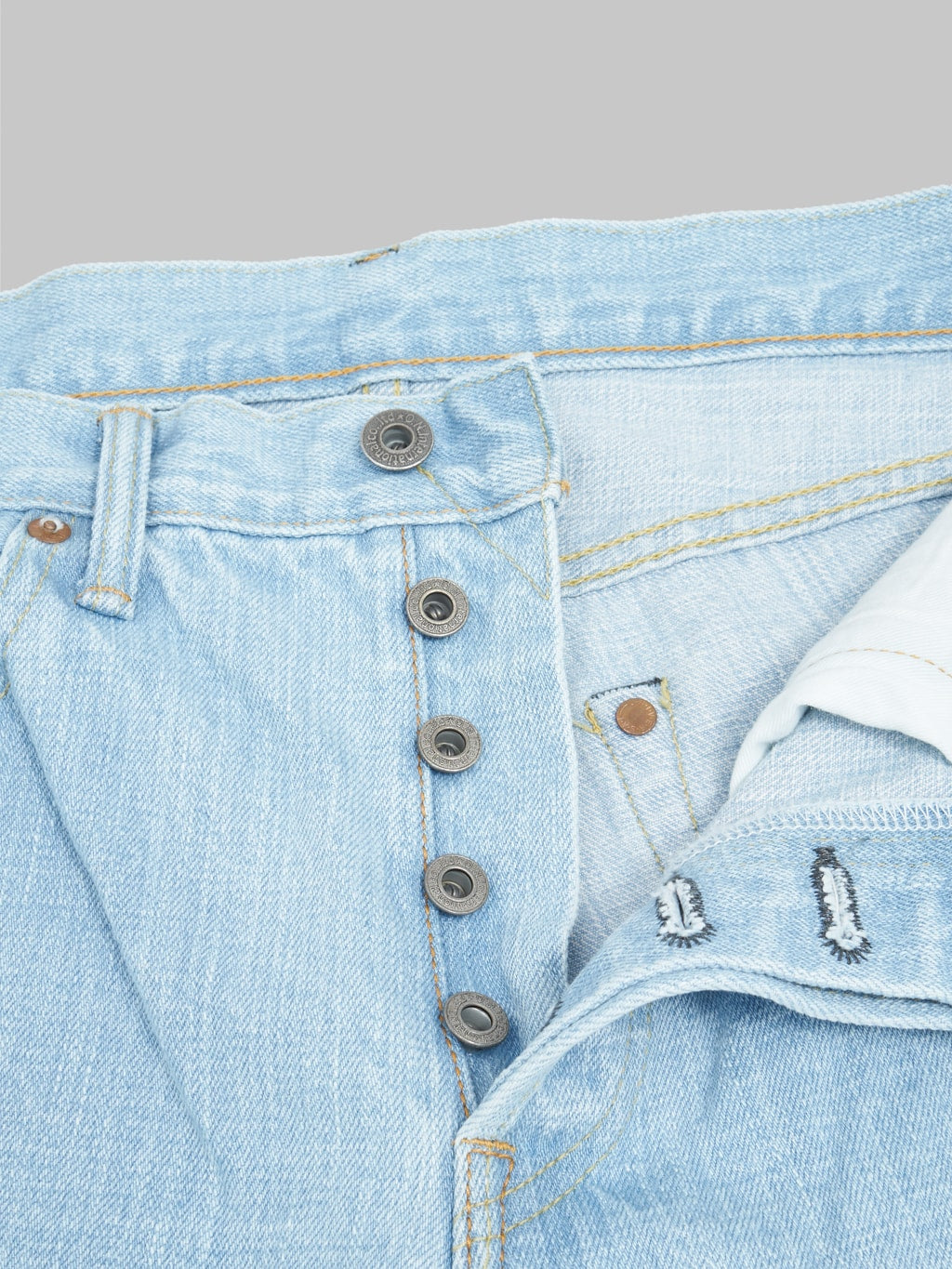 redcast heritage x oni denim kerama blue 15oz selvedge jeans buttons