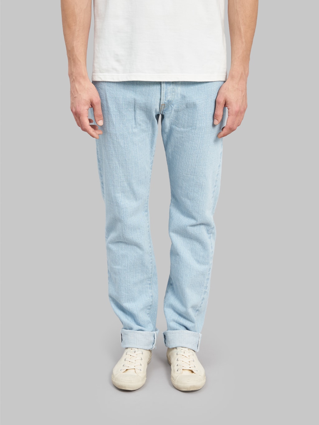 redcast heritage x oni denim kerama blue 15oz selvedge jeans front fit