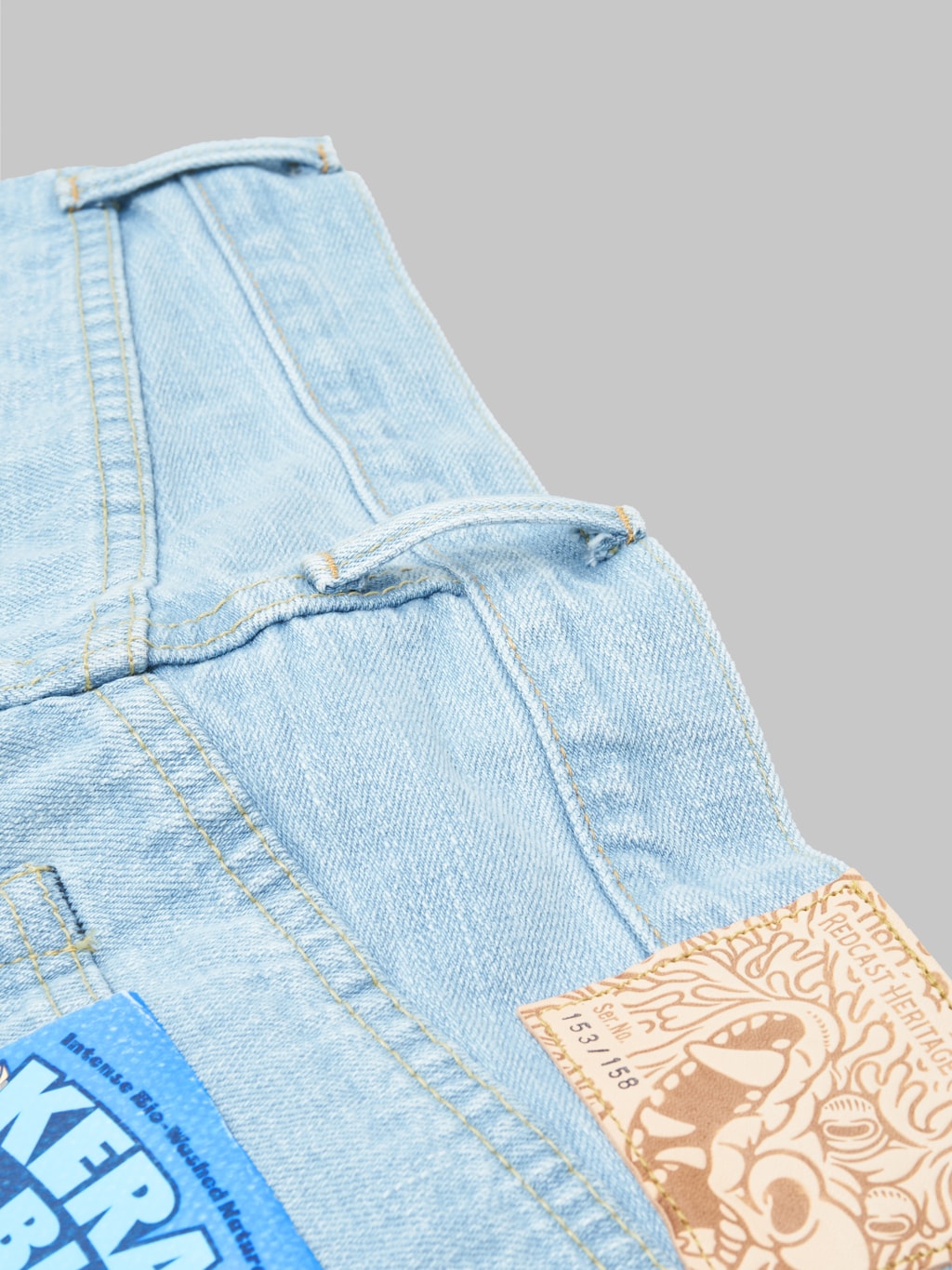 redcast heritage x oni denim kerama blue 15oz selvedge jeans belt loop