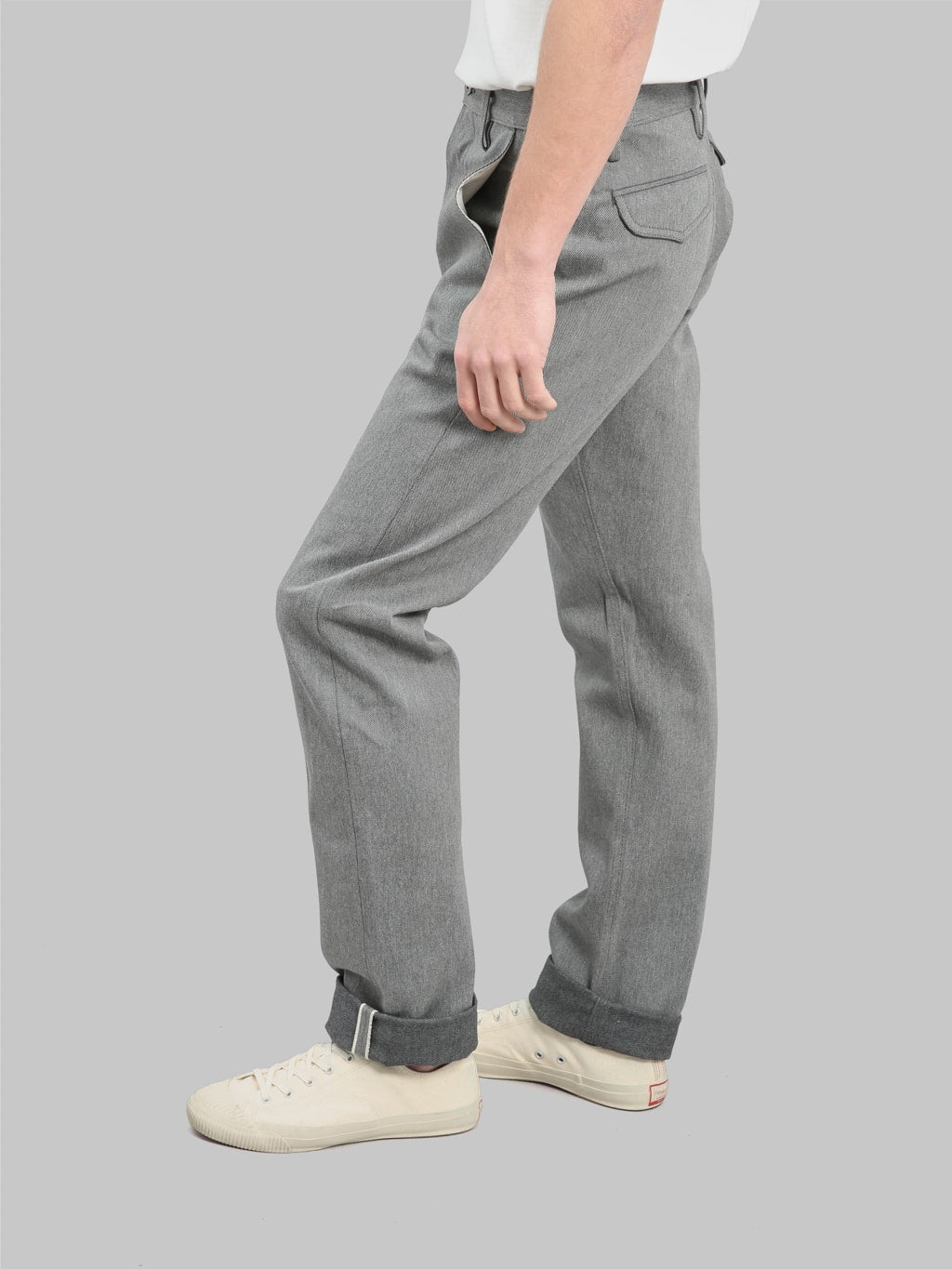 rogue territory 12oz officer trousers high grey selvedge fitting