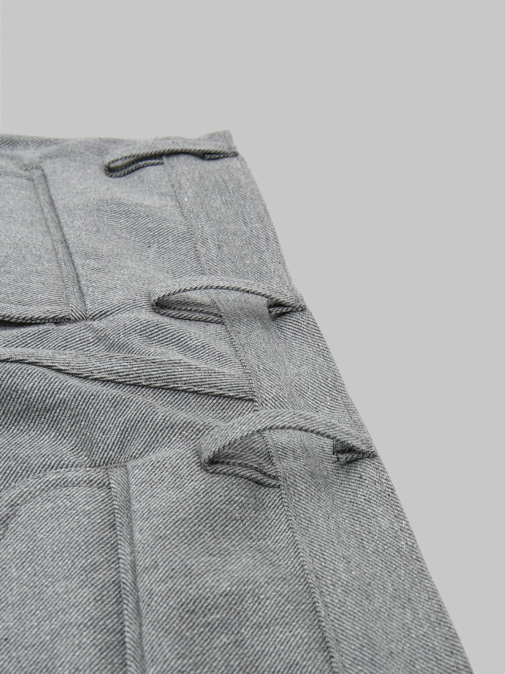 rogue territory 12oz officer trousers high grey selvedge belt loop