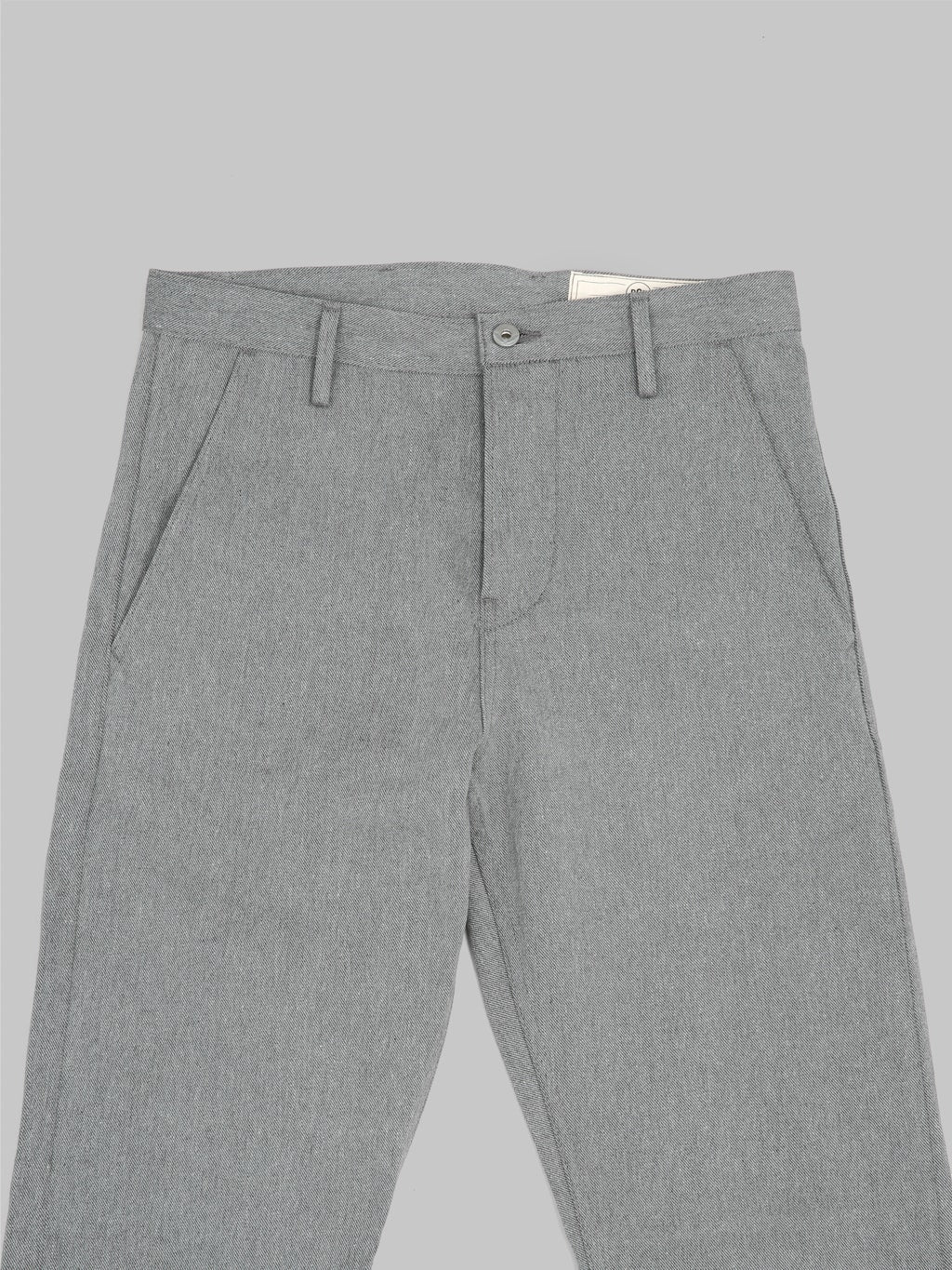 rogue territory 12oz officer trousers high grey selvedge  front details