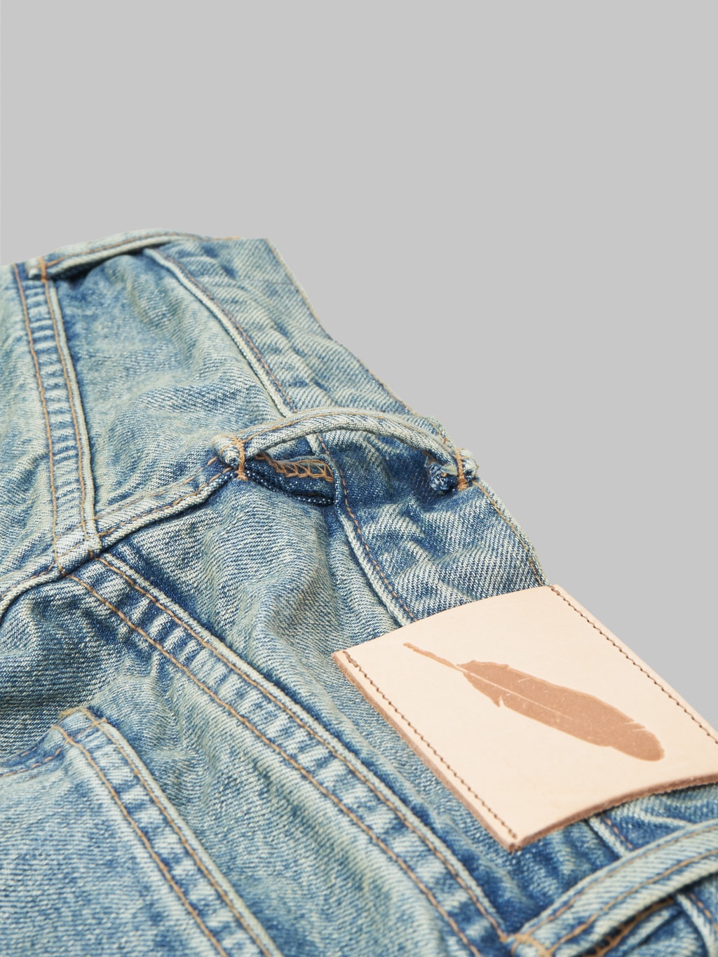 rogue territory strider light indigo wash selvedge jeans belt loop