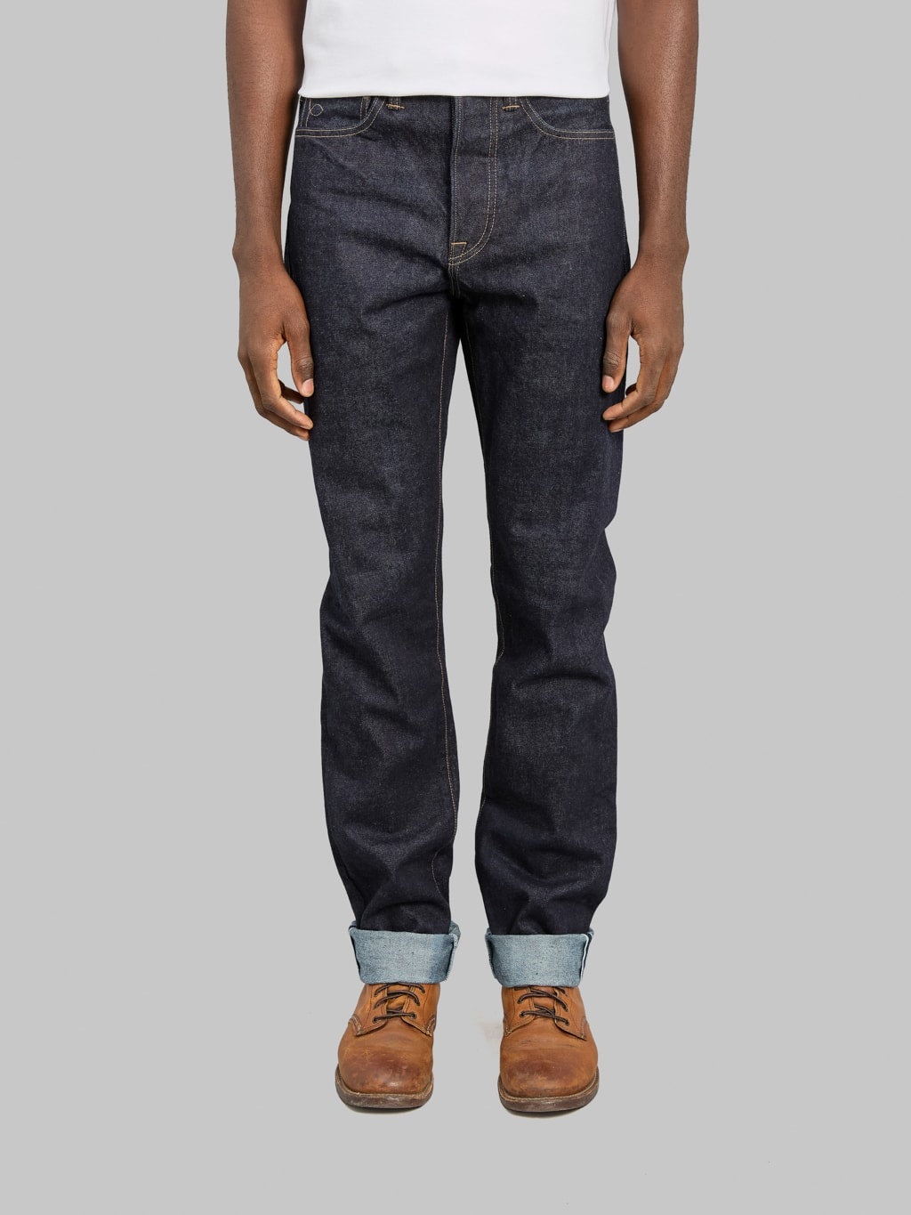 Rogue Territory 15oz Strider Rinsed Indigo Jeans  front look