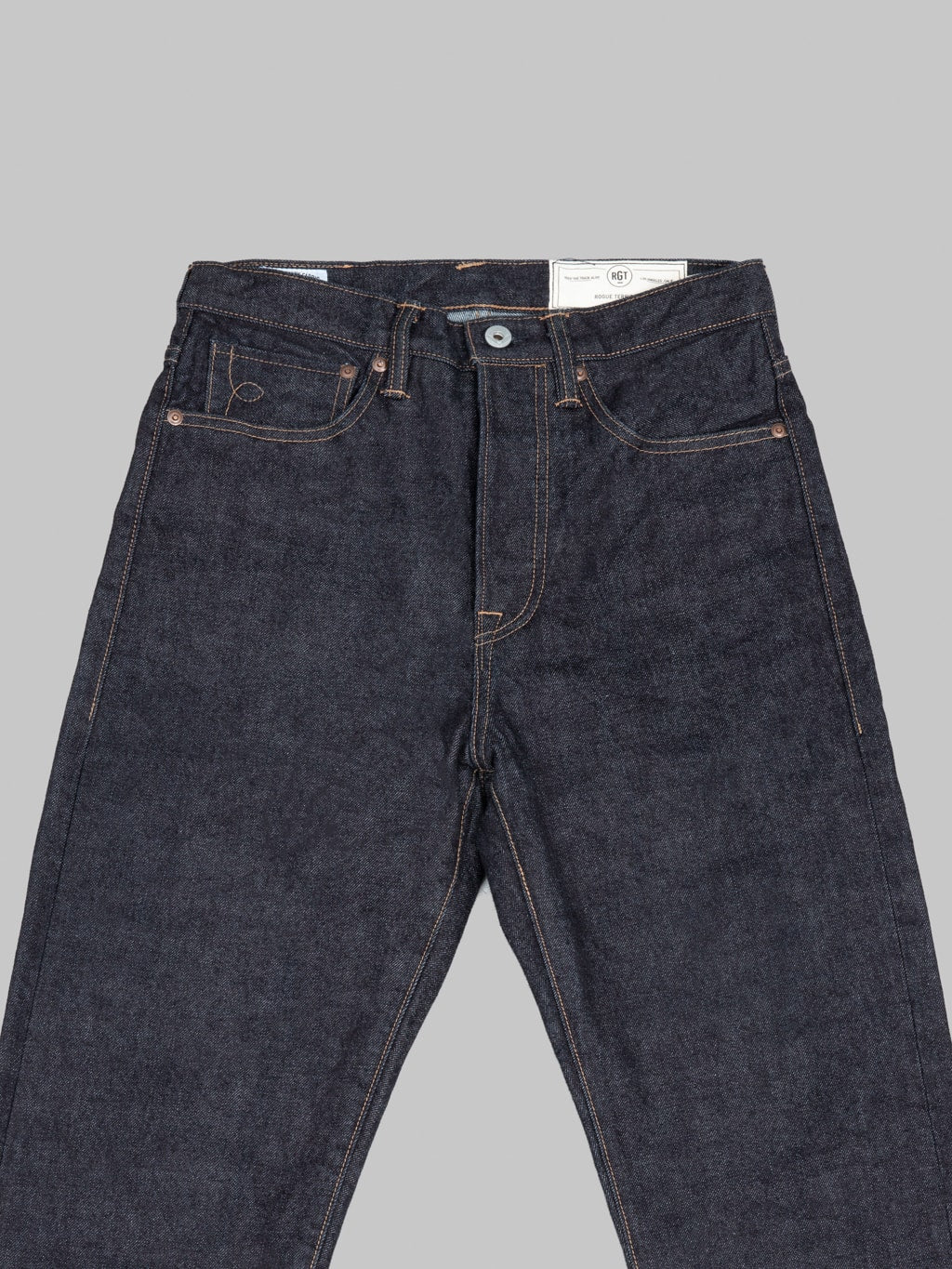 Rogue Territory 15oz Strider Rinsed Indigo Jeans  front details