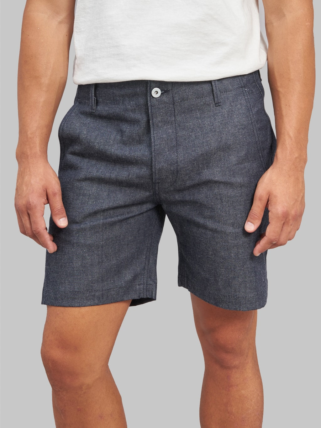 rogue territory infantry selvedge denim shorts 11oz indigo front look