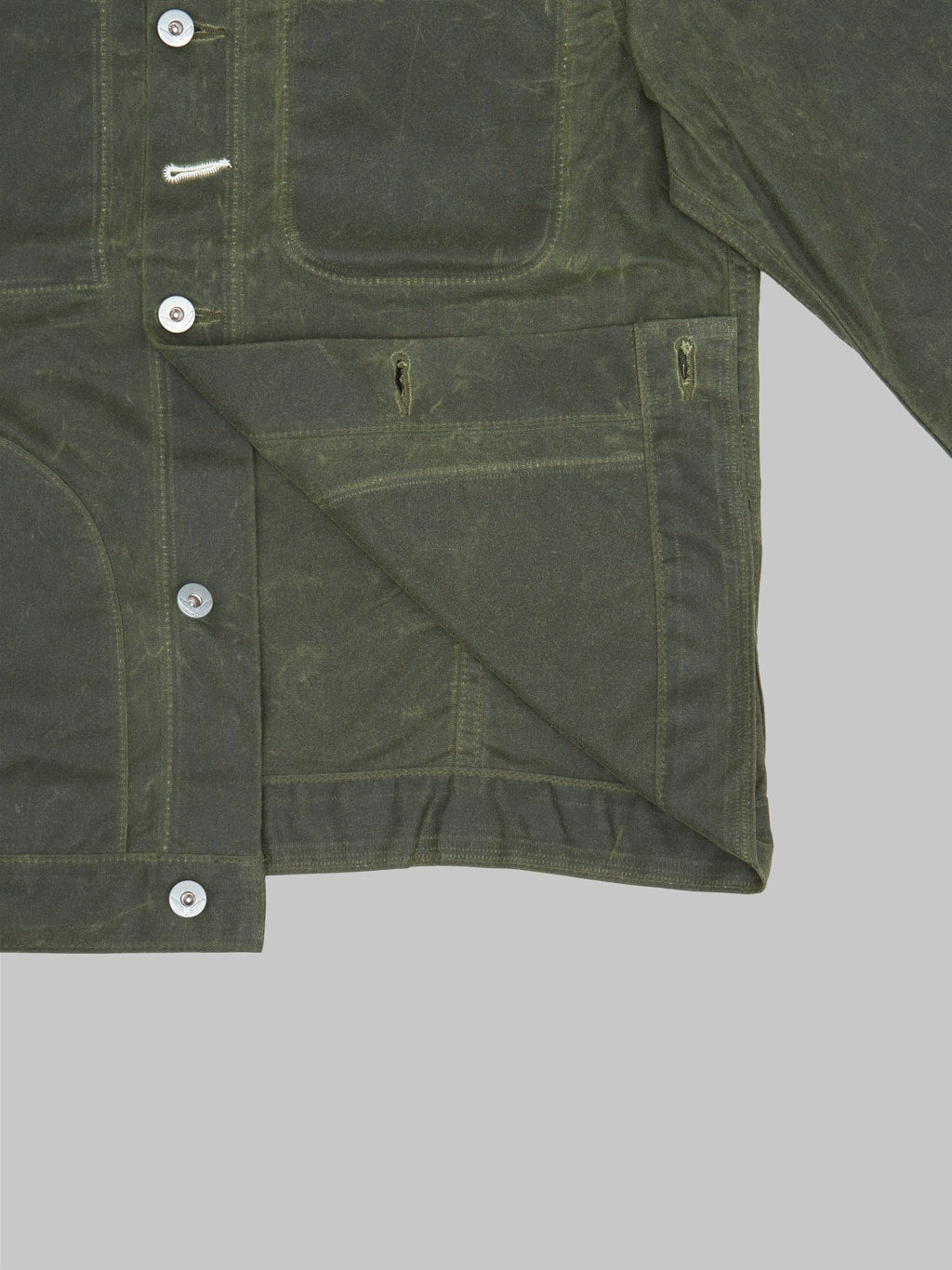 rogue territory waxed canvas supply jacket olive ridgeline  interior