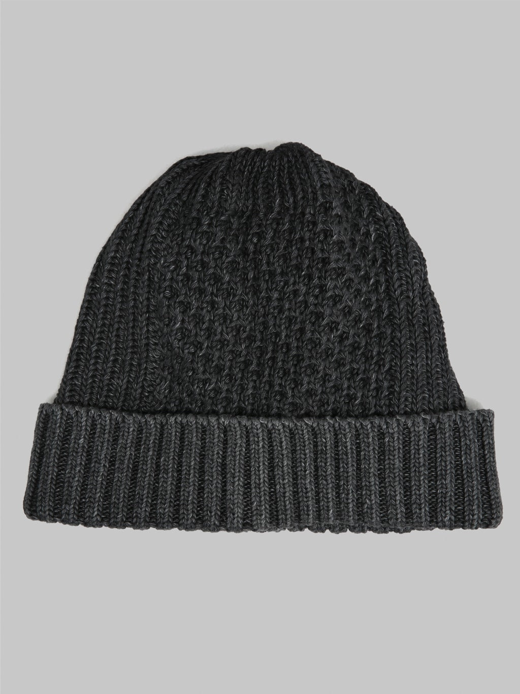 rototo aran cable watch cap black denim