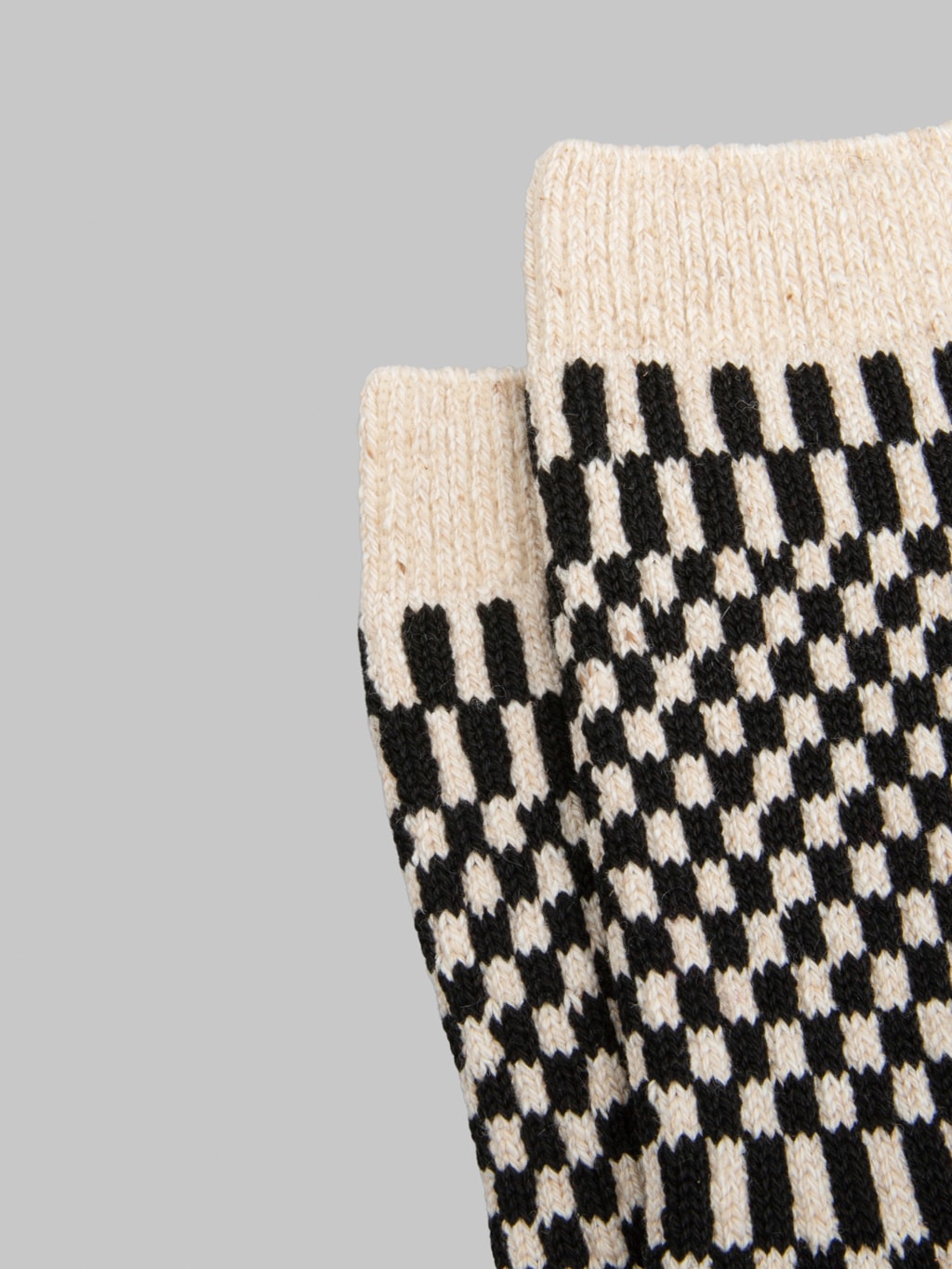 ROTOTO Checkerboard Pattern Socks Black