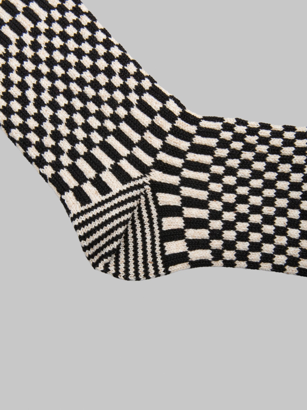 ROTOTO Checkerboard Pattern Socks Black